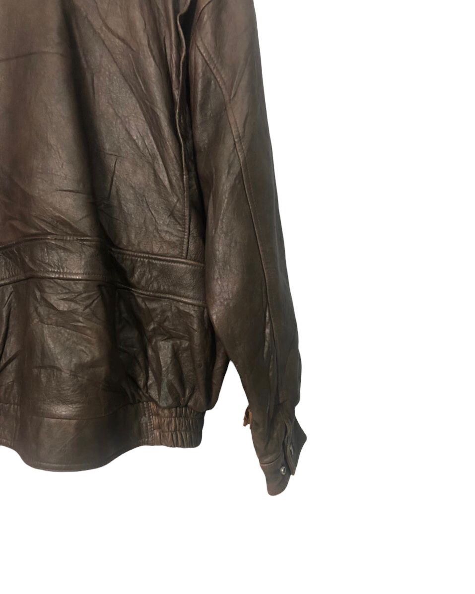 Leather Vintage Echt Leder Zipper Ups Sherpa Leather Jacket Size US XL / EU 56 / 4 - 7 Thumbnail