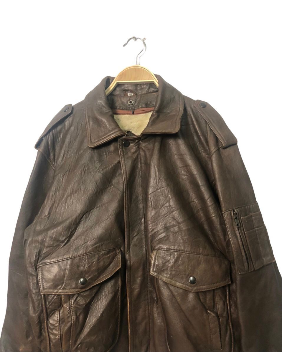 Leather Vintage Echt Leder Zipper Ups Sherpa Leather Jacket Size US XL / EU 56 / 4 - 5 Thumbnail