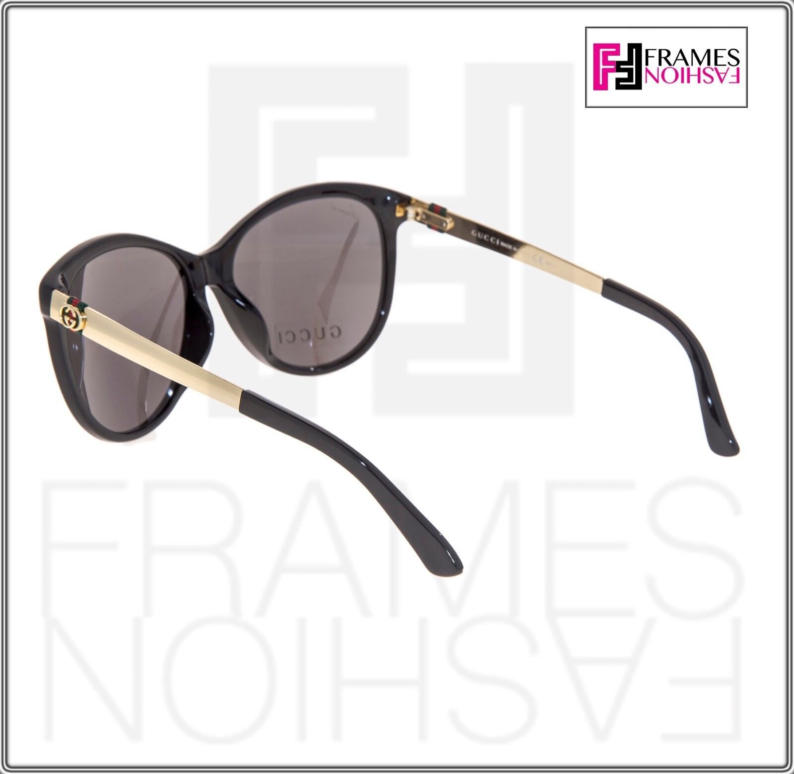 GUCCI GG3797FS Gold Black Textile Stripe Sunglasses 3797