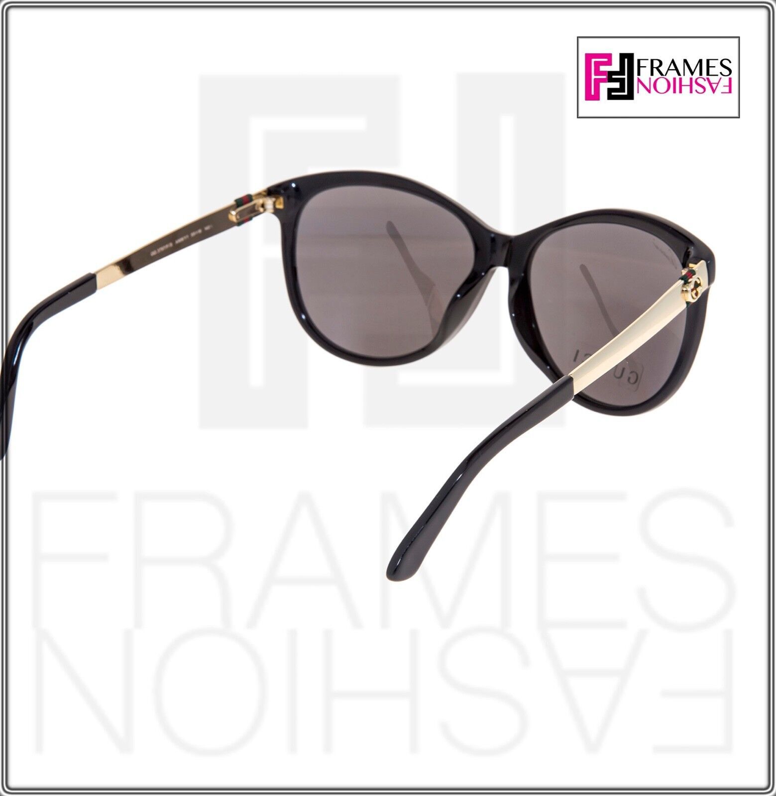 GUCCI GG3797FS Gold Black Textile Stripe Sunglasses 3797