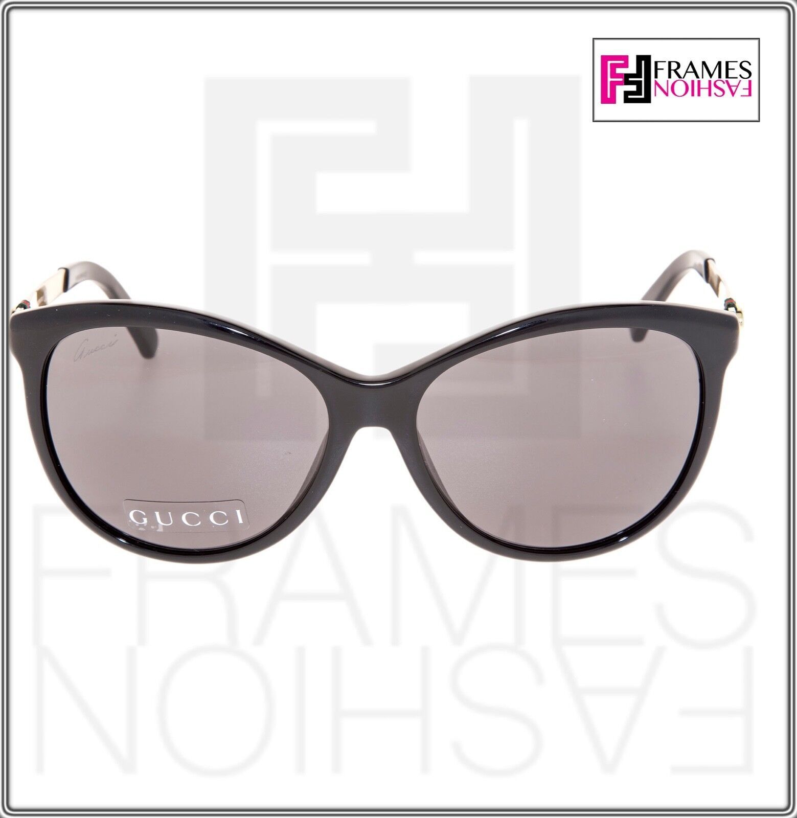 GUCCI GG3797FS Gold Black Textile Stripe Sunglasses 3797