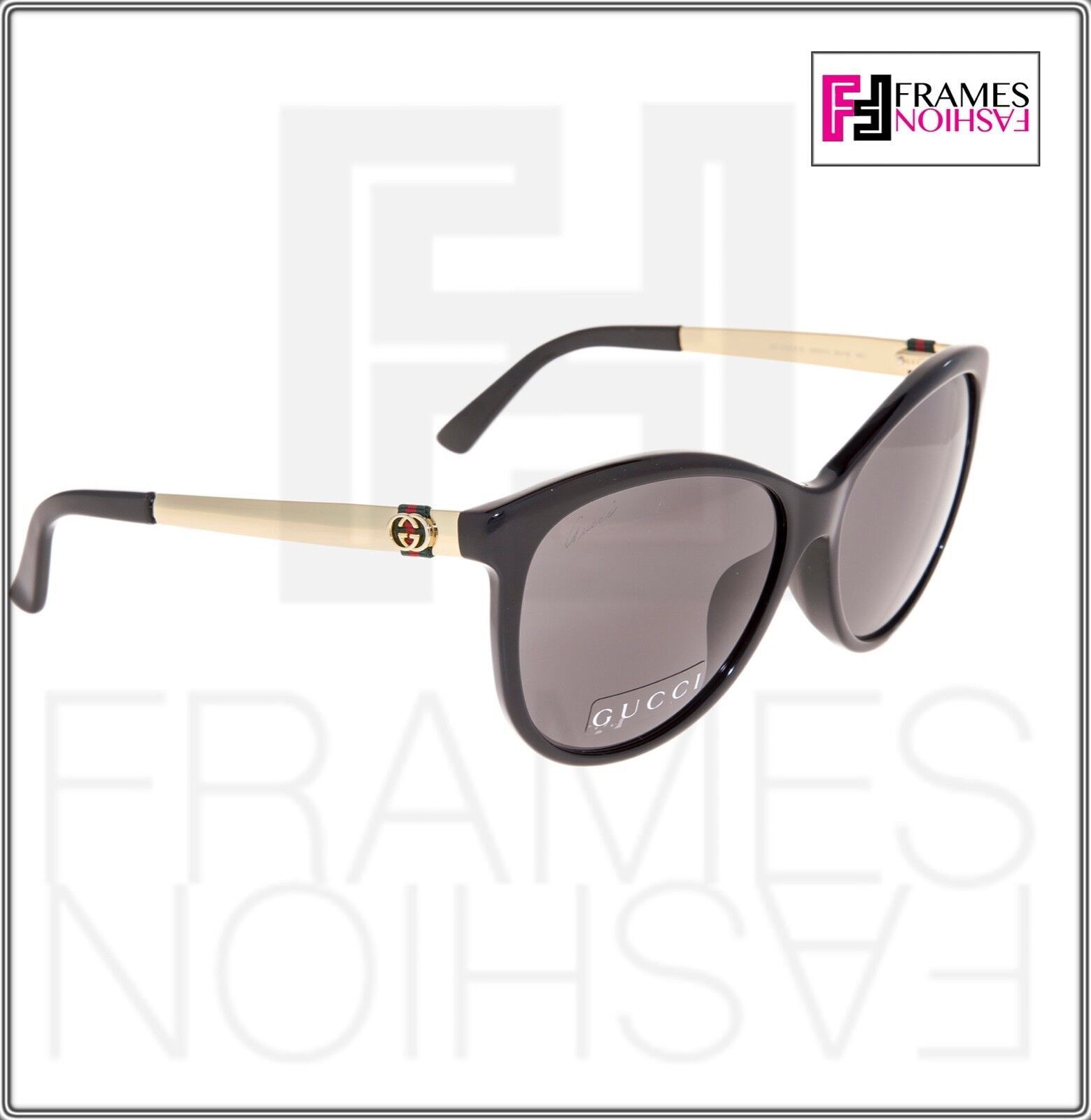 GUCCI GG3797FS Gold Black Textile Stripe Sunglasses 3797
