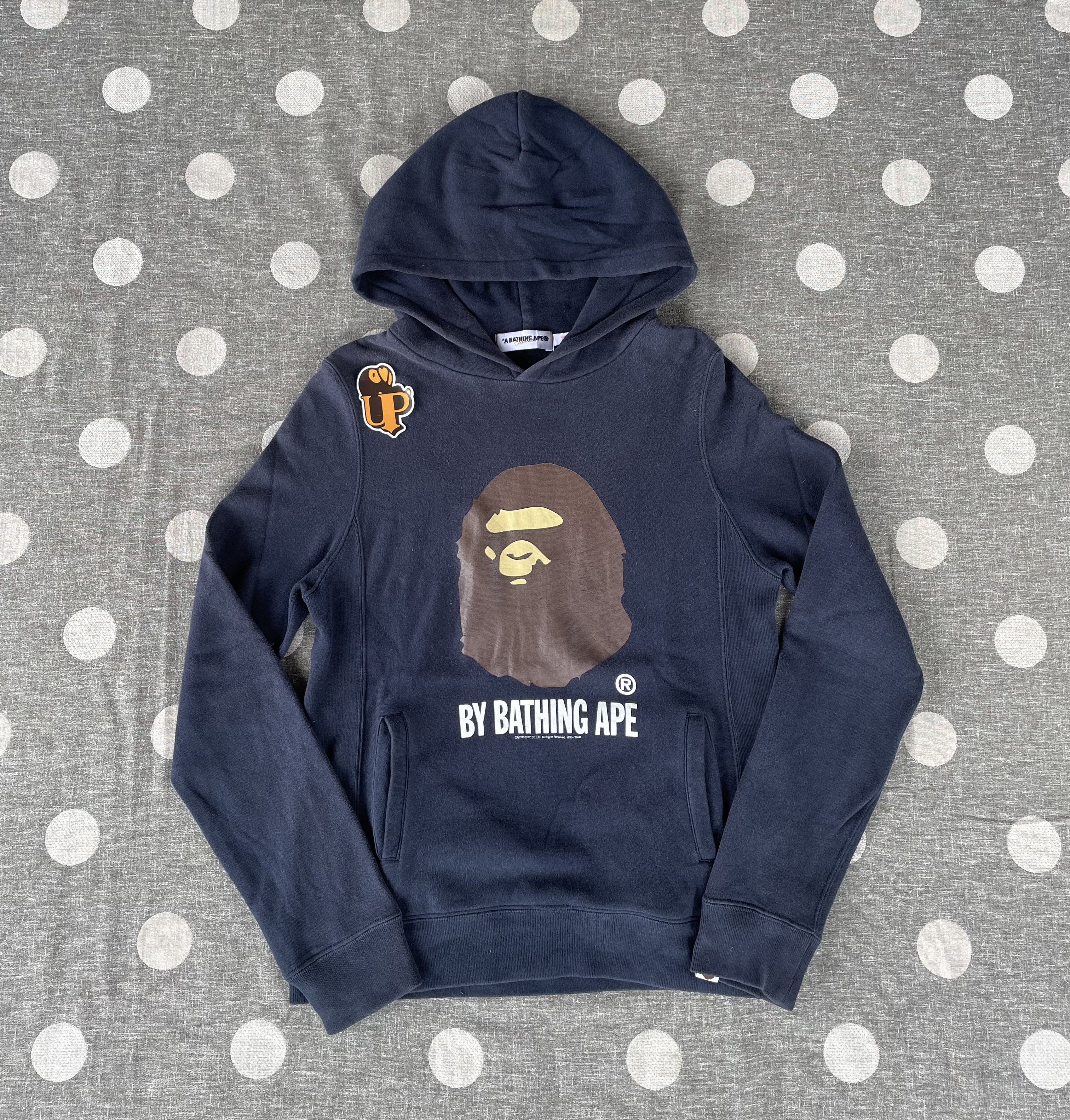 image of Bape Ape Head Logo Pullover Hoodie in Navy, Men's (Size XS)