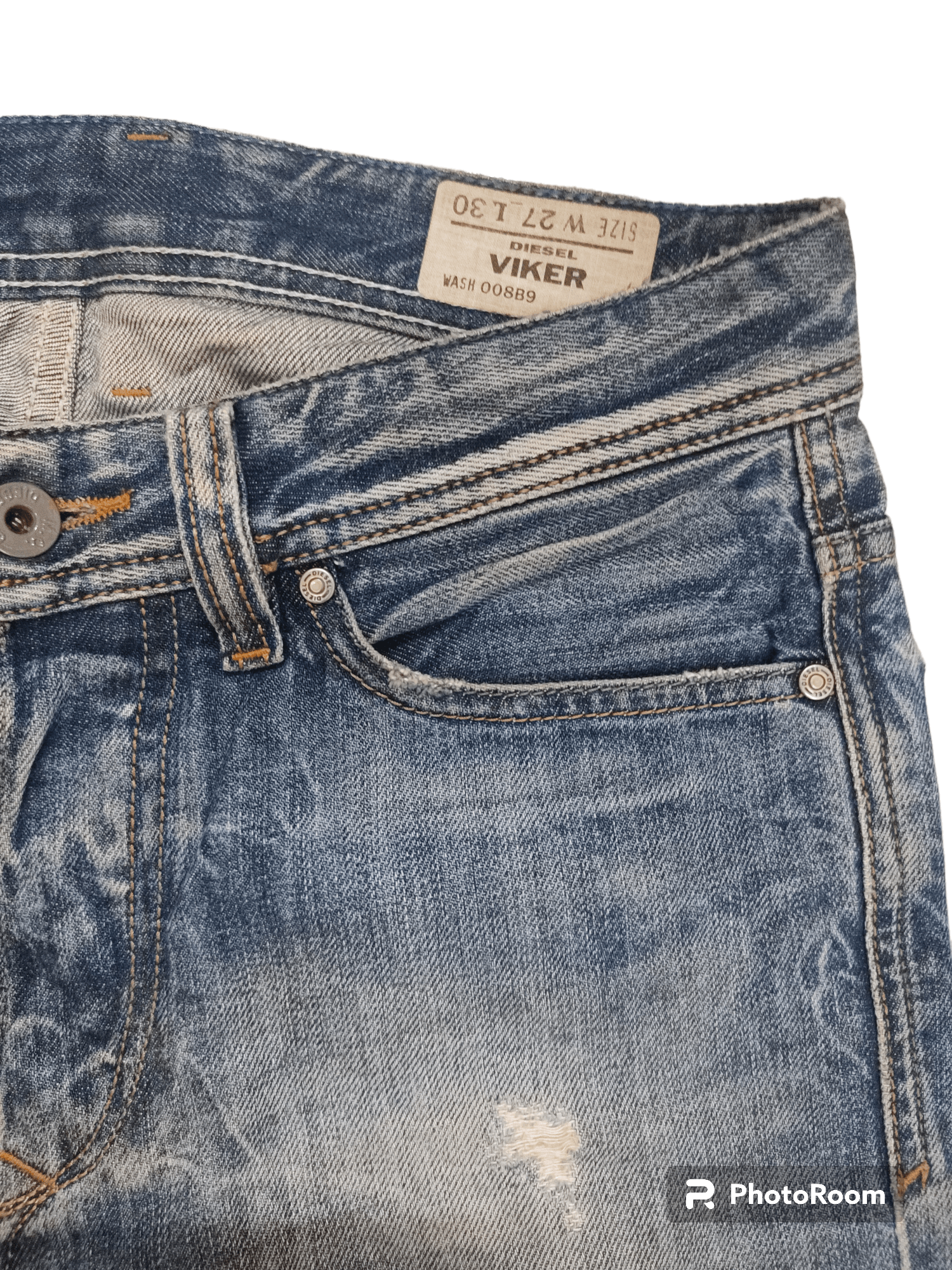 Diesel Hot!!!🔥Diesel Viker Distressed Denim Size US 27 - 5 Thumbnail