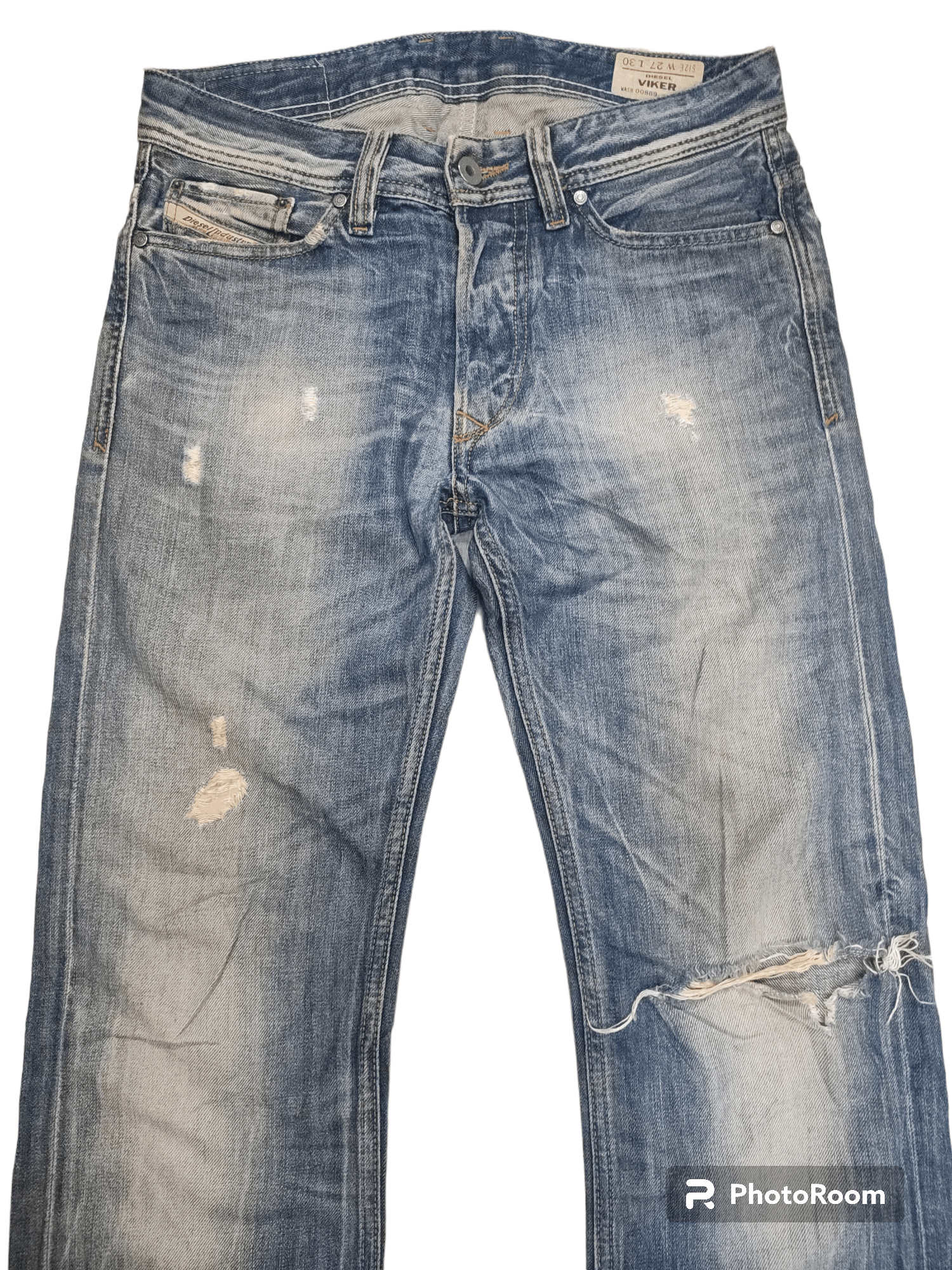 Diesel Hot!!!🔥Diesel Viker Distressed Denim Size US 27 - 3 Thumbnail