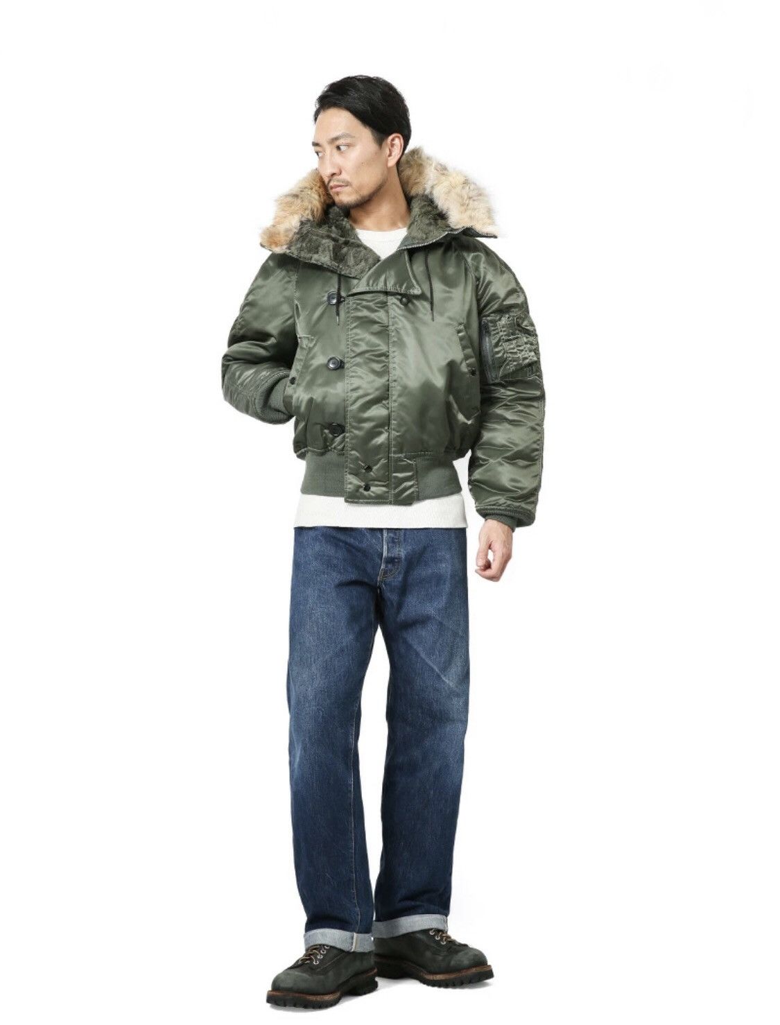 image of Made In USA x Military Vintage Corinth Mfg Usaf Bomber Jacket in Green, Men's (Size Medium)