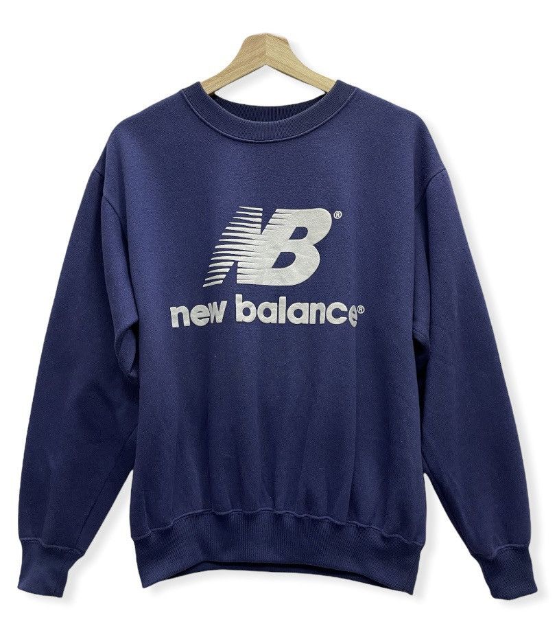 New Balance × Vintage FYE🔥90’s NEW BALANCE Big Classic Rubber Print Logo Sweater Size US M / EU 48-50 / 2 - 1 Thumbnail