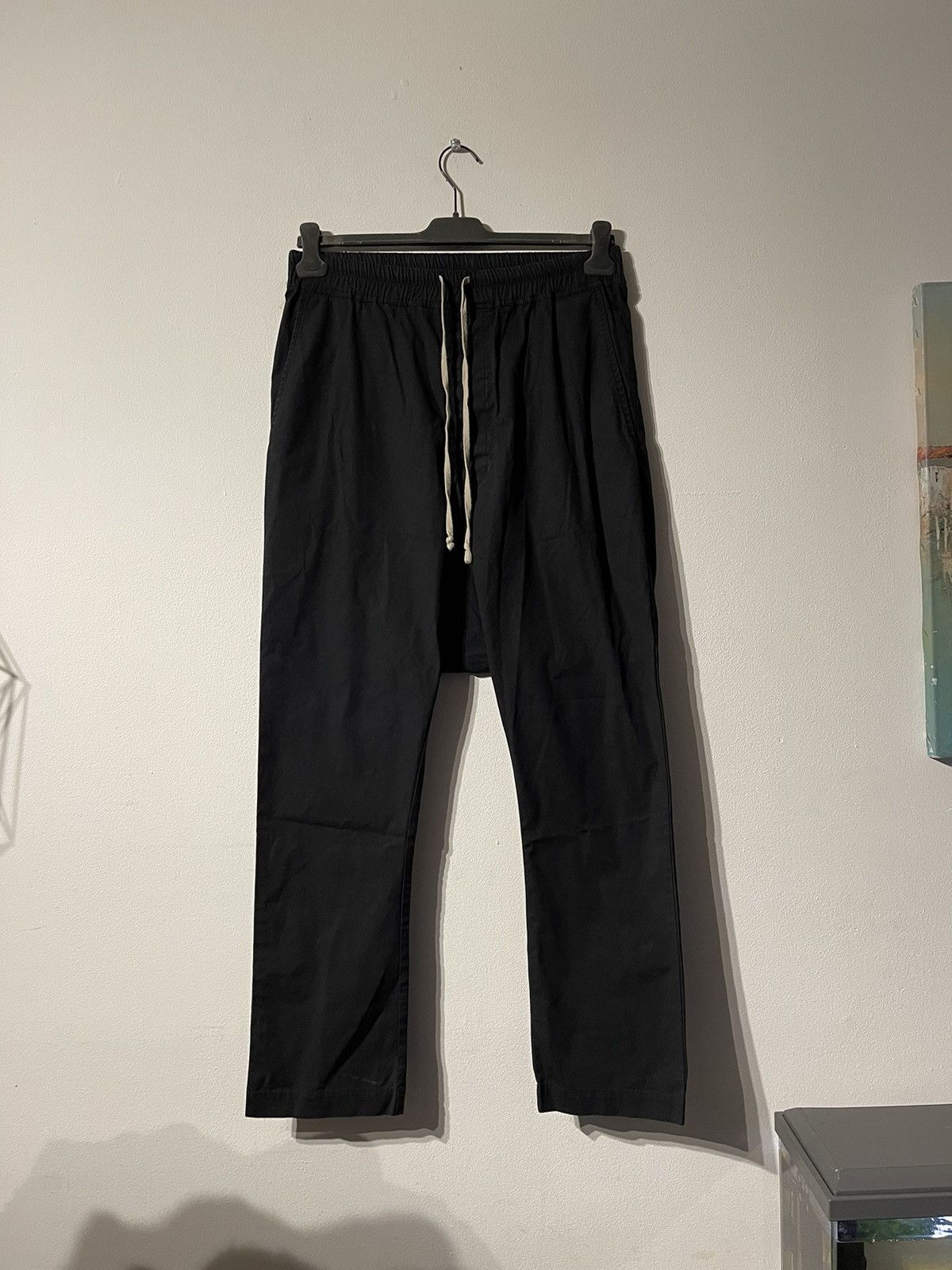 Pre-owned Rick Owens X Rick Owens Drkshdw Rick Owens Mainline 2015 Drawstrings Dropcrotch Pant In Black