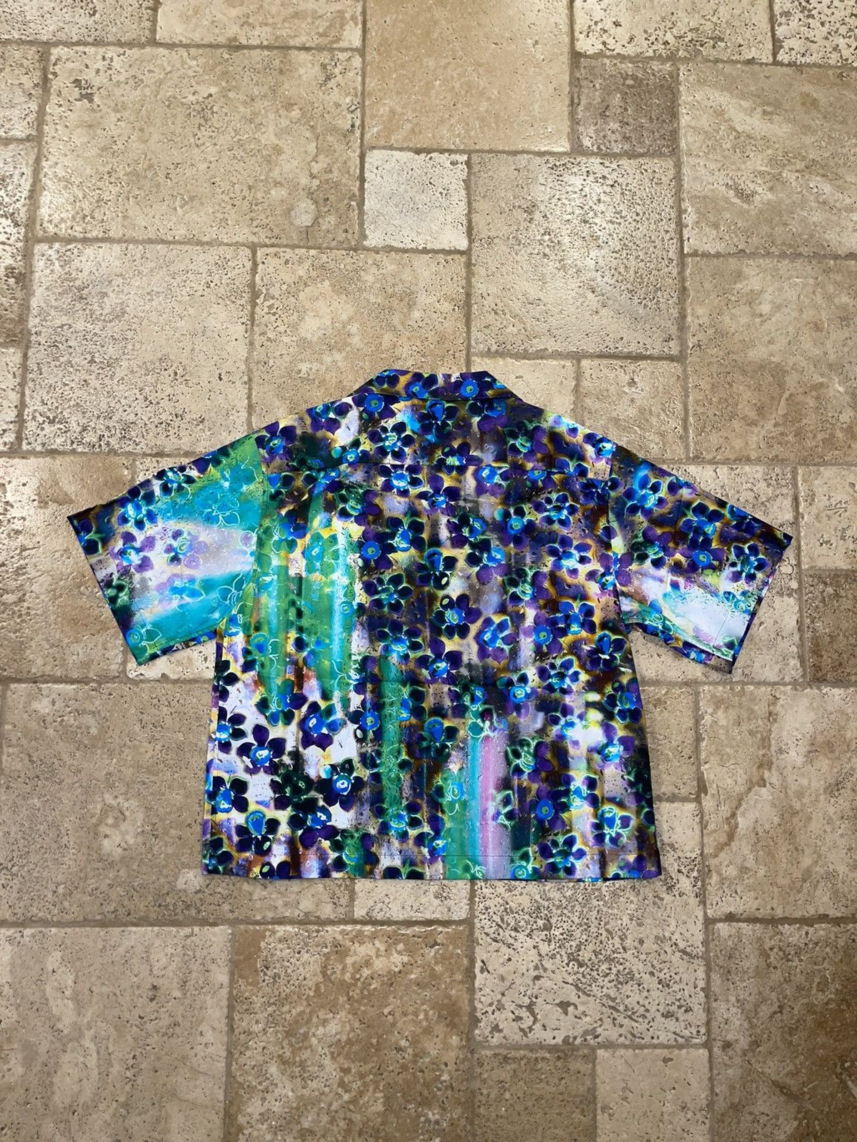 Prada Prada 2018 Liquid Floral Daisy Bowling Button Up Shirt Size US L / EU 52-54 / 3 - 10 Thumbnail