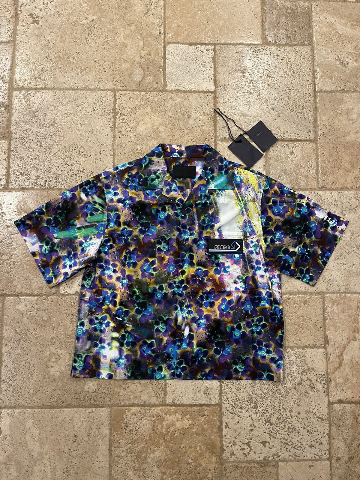 Prada Prada 2018 Liquid Floral Daisy Bowling Button Up Shirt Size US L / EU 52-54 / 3 - 3 Thumbnail