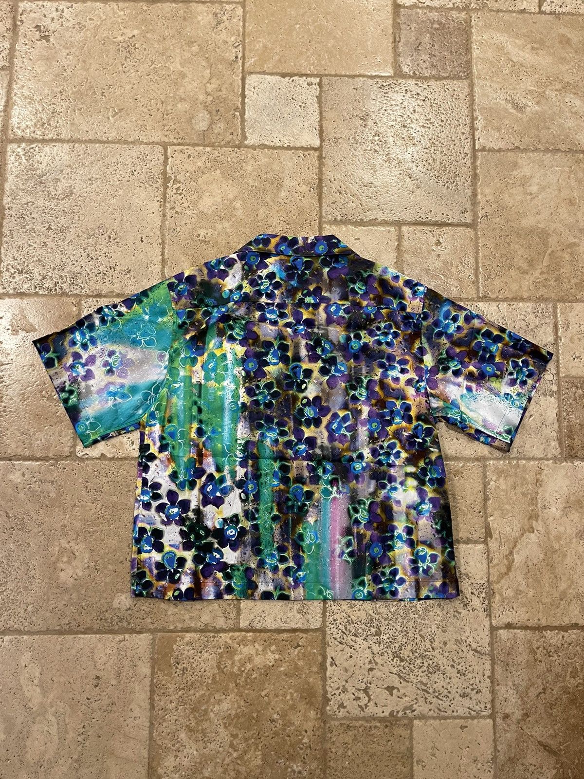 Prada Prada 2018 Liquid Floral Daisy Bowling Button Up Shirt Size US L / EU 52-54 / 3 - 4 Thumbnail