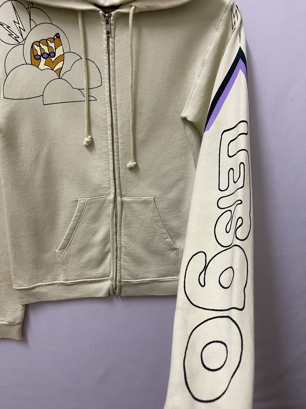Japanese Brand The People Power To The Universe Full Zipper Hoodie Cream Size US S / EU 44-46 / 1 - 5 Thumbnail