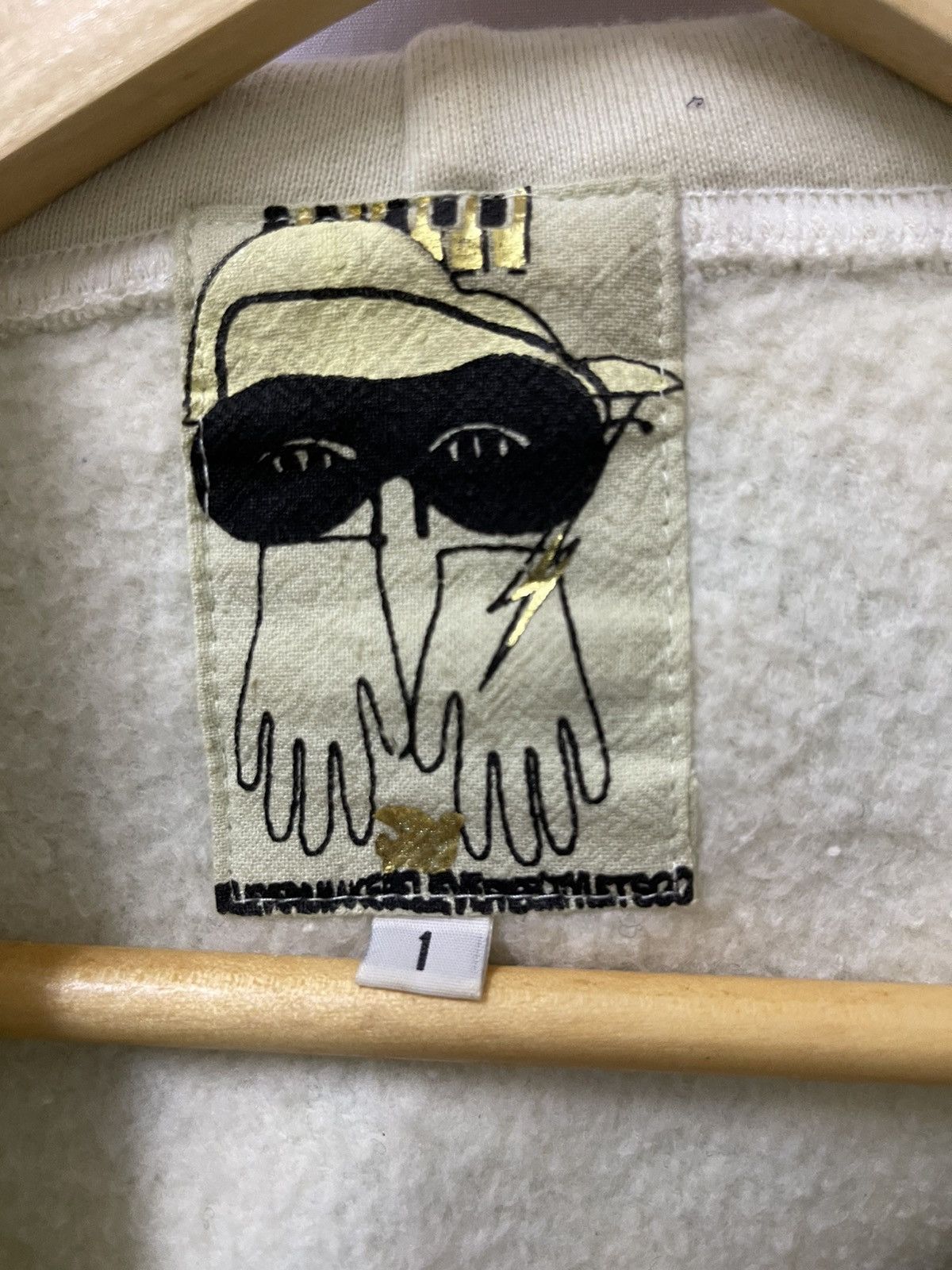 Japanese Brand The People Power To The Universe Full Zipper Hoodie Cream Size US S / EU 44-46 / 1 - 7 Thumbnail