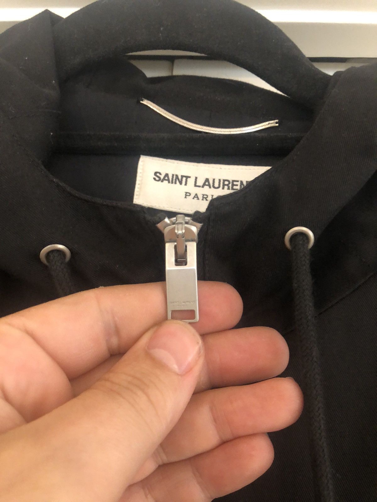 Saint Laurent Paris SS13 Black Cotton biker hooded jacket Size US M / EU 48-50 / 2 - 3 Thumbnail