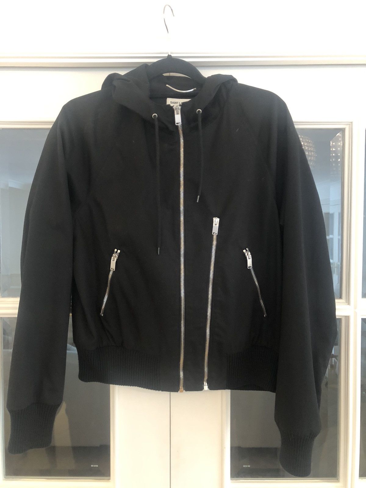 Saint Laurent Paris SS13 Black Cotton biker hooded jacket Size US M / EU 48-50 / 2 - 1 Thumbnail