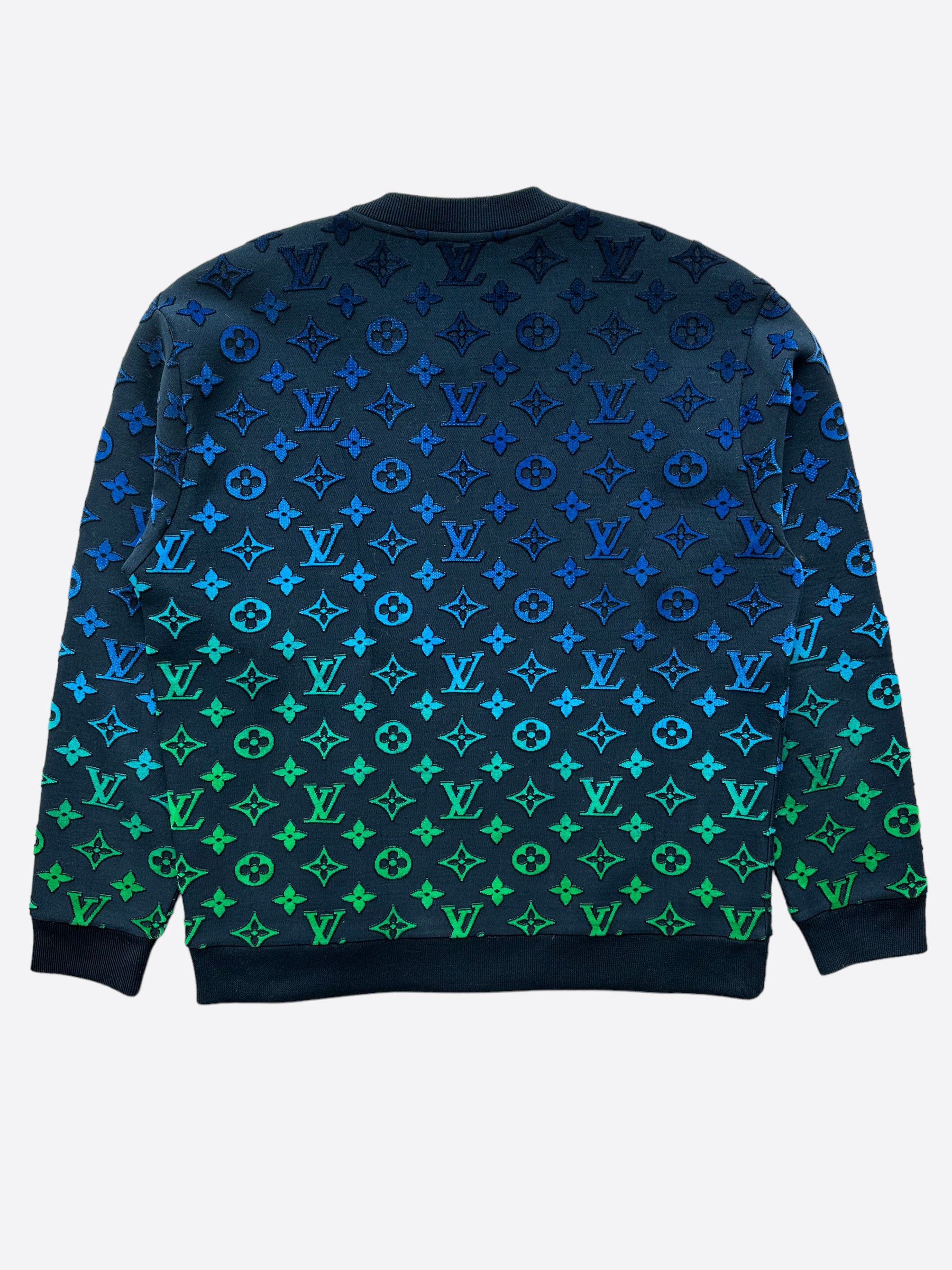 Louis Vuitton Louis Vuitton Blue Green Gradient Monogram Sweater Grailed