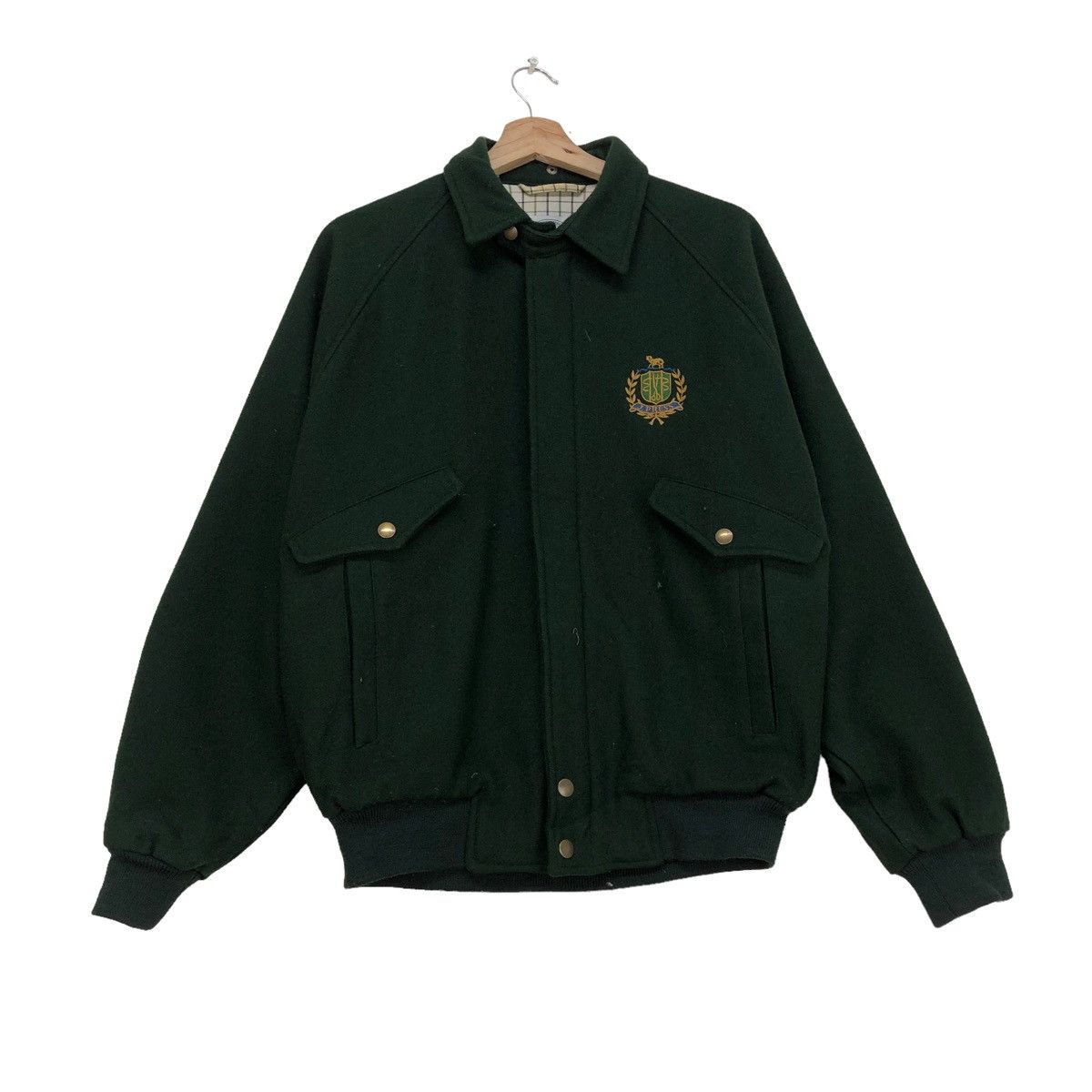 image of Vintage J Press Bomber Jacket in Green, Men's (Size Large)