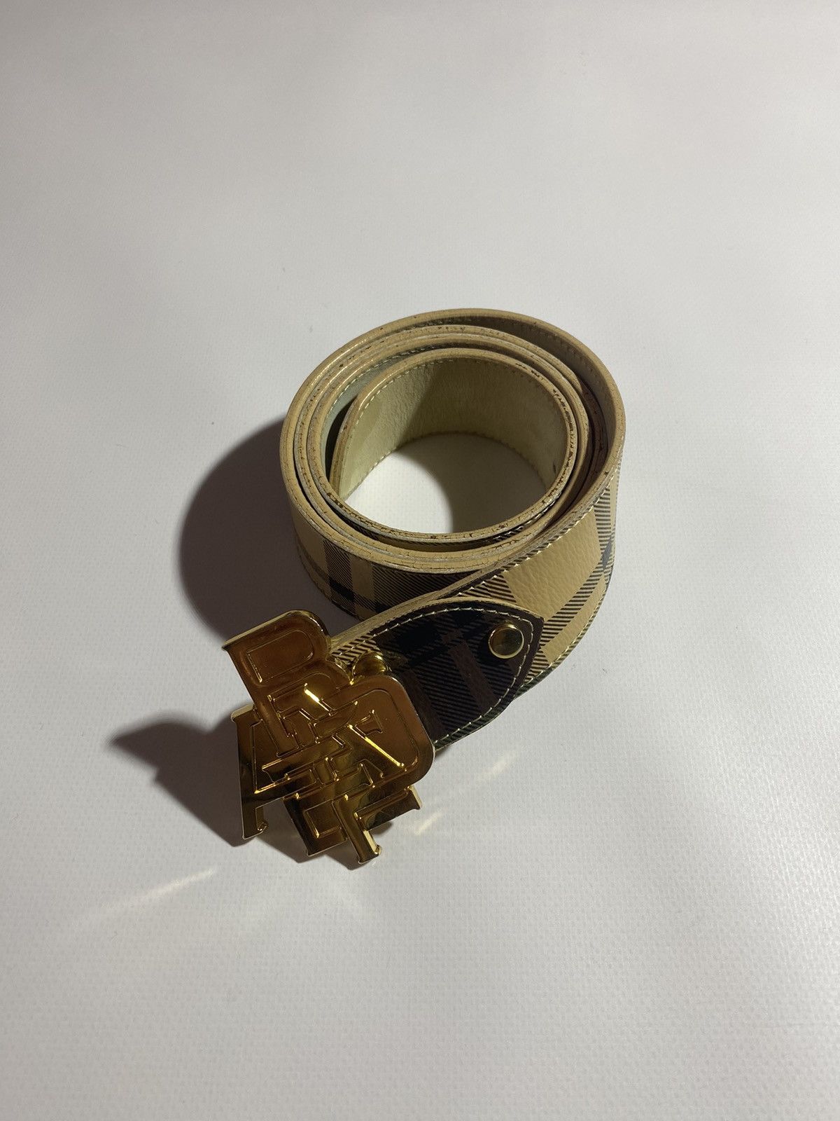 Bape Bape Check Leather Belt Size 34 - 1 Thumbnail