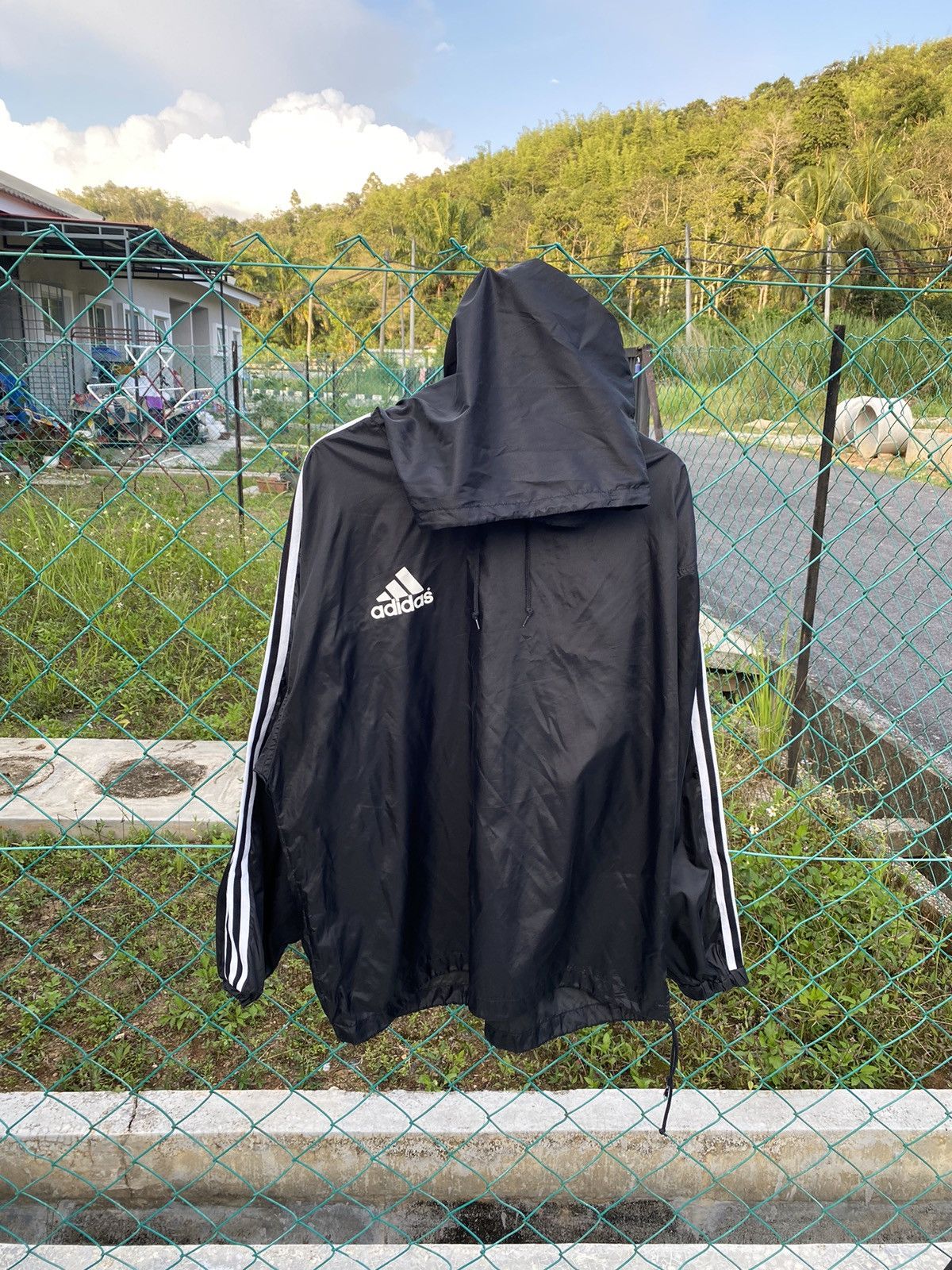 Adidas Vintage Adidas Big Logo Raincoat Size US XL / EU 56 / 4 - 3 Thumbnail
