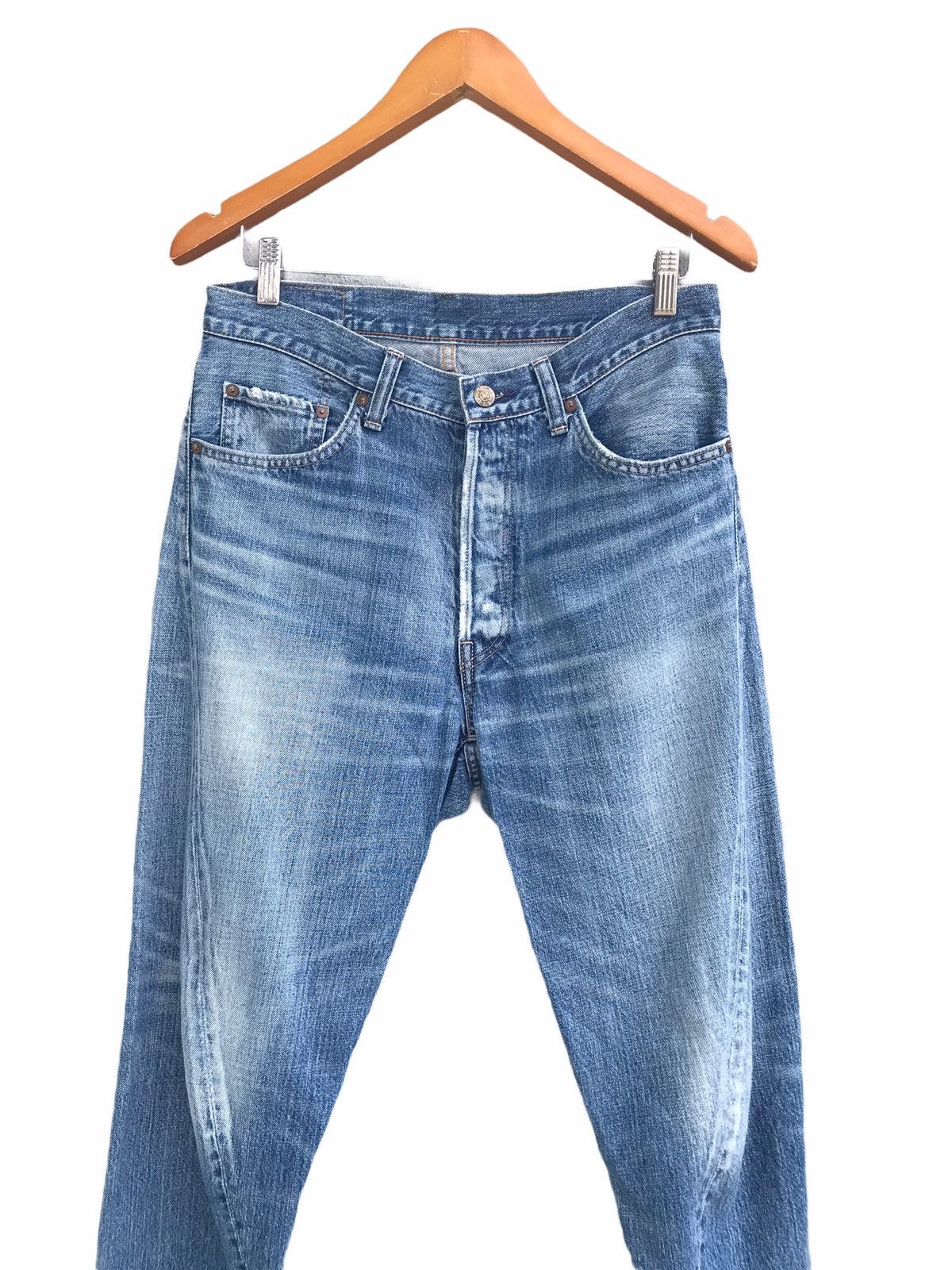 Japanese Brand RNA SLANG Asymmetrical Distressed Denim Jeans Size US 32 / EU 48 - 2 Thumbnail