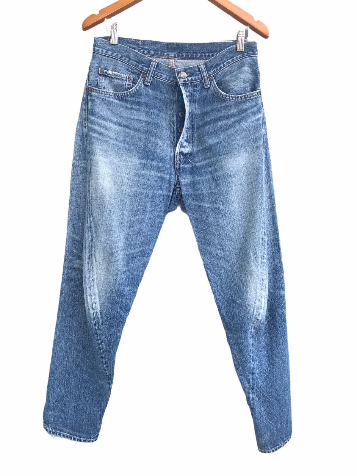 RNA SLANG Asymmetrical Distressed Denim Jeans