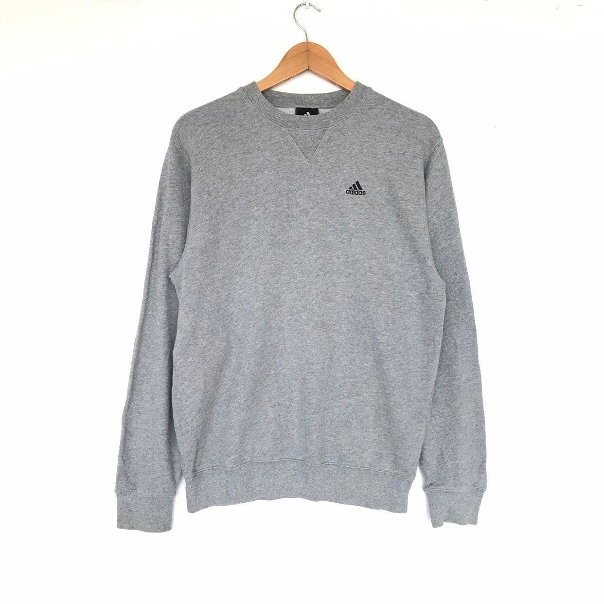 image of Adidas Three Stripe Jumper Pullover Sweatshirt in Grey, Men's (Size Medium)