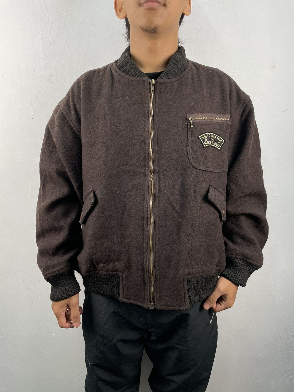 Japanese Brand × Vintage 1966 Vintage Mens Flandre Wool Varsity Jacket Size US M / EU 48-50 / 2 - 2 Thumbnail