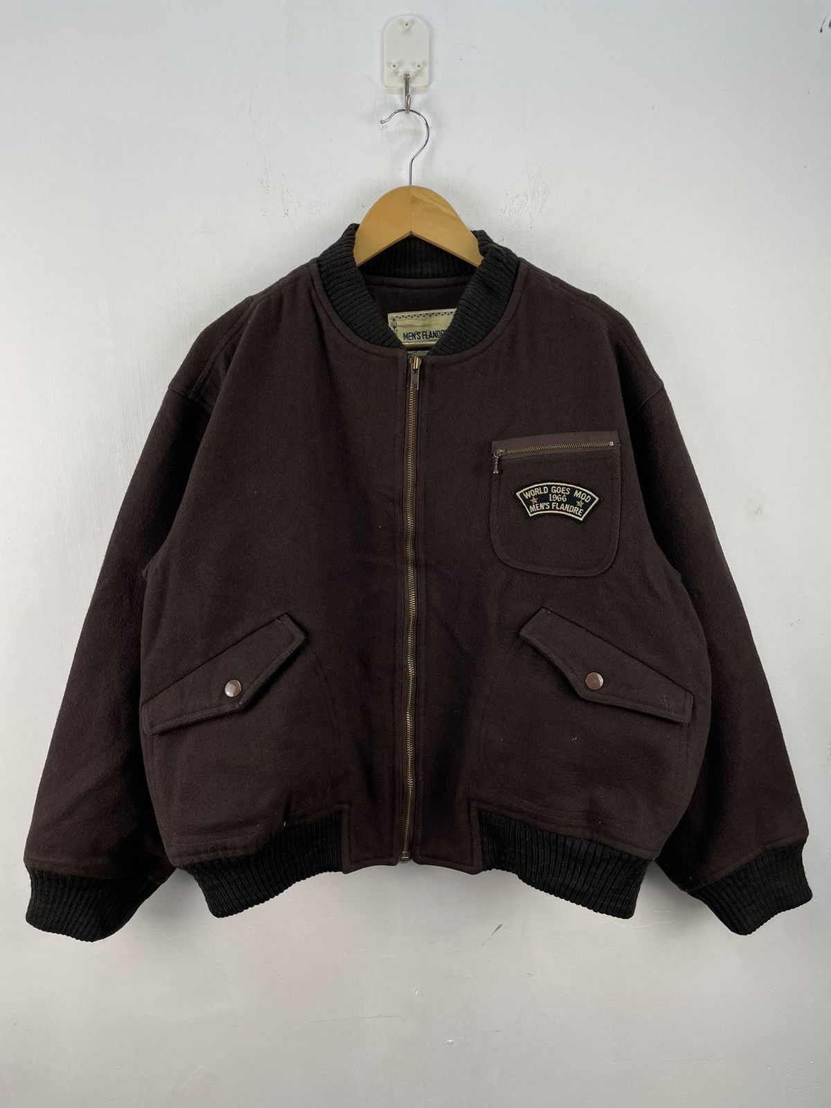Japanese Brand × Vintage 1966 Vintage Mens Flandre Wool Varsity Jacket Size US M / EU 48-50 / 2 - 4 Thumbnail