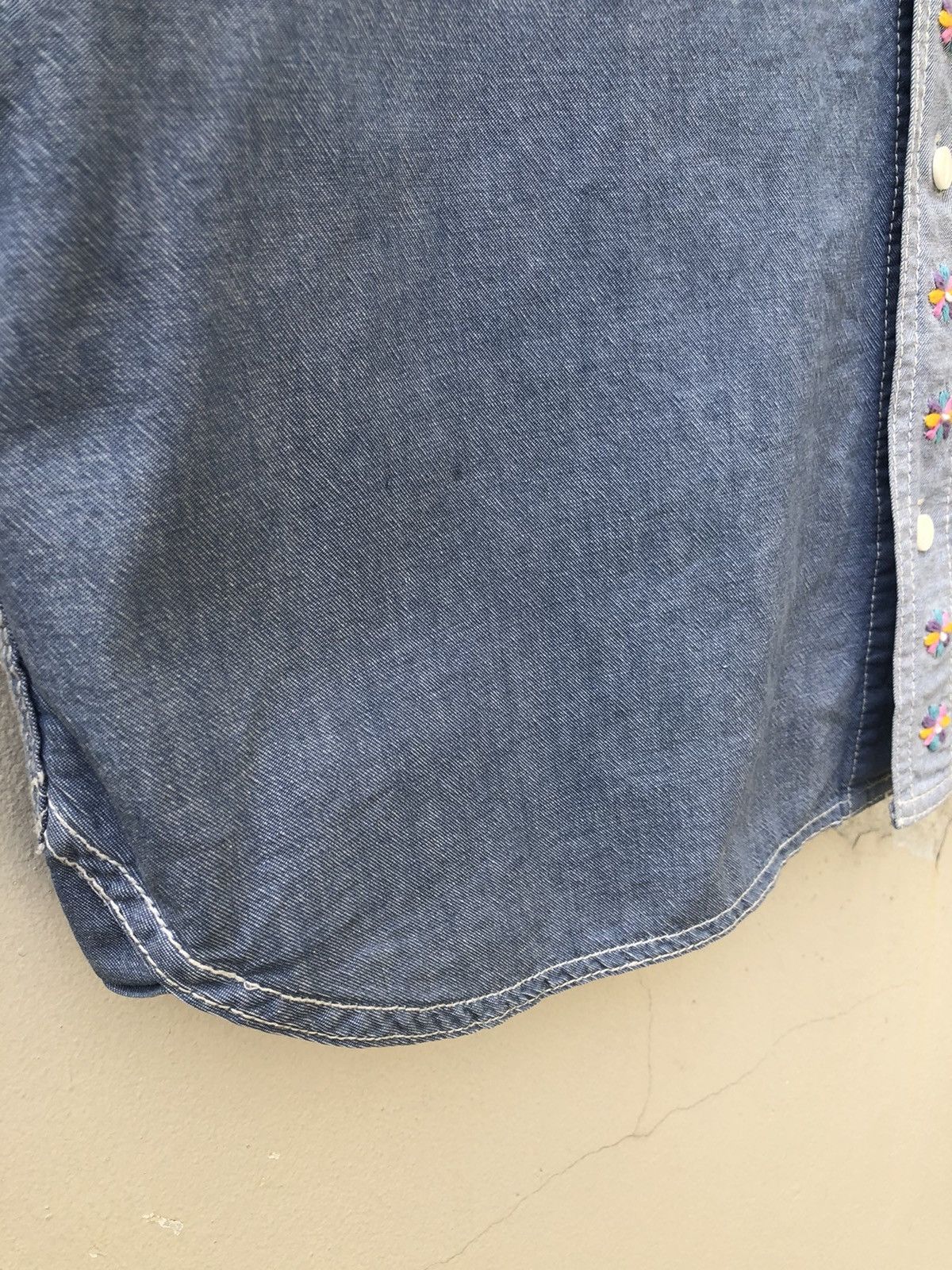 Vintage Punk Drunkers Japan Embroidery Satanic Skull Denim Shirt Size US L / EU 52-54 / 3 - 16 Thumbnail
