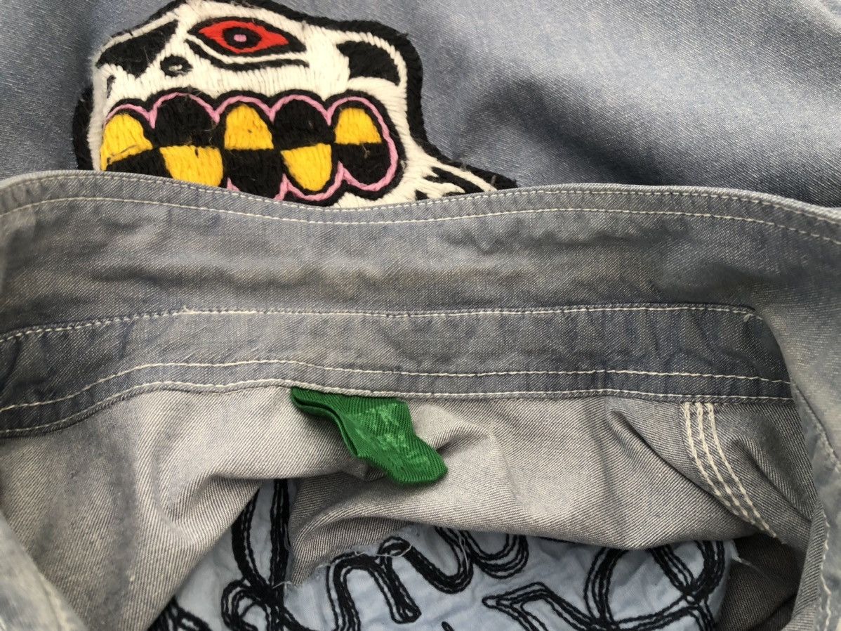 Vintage Punk Drunkers Japan Embroidery Satanic Skull Denim Shirt Size US L / EU 52-54 / 3 - 23 Thumbnail
