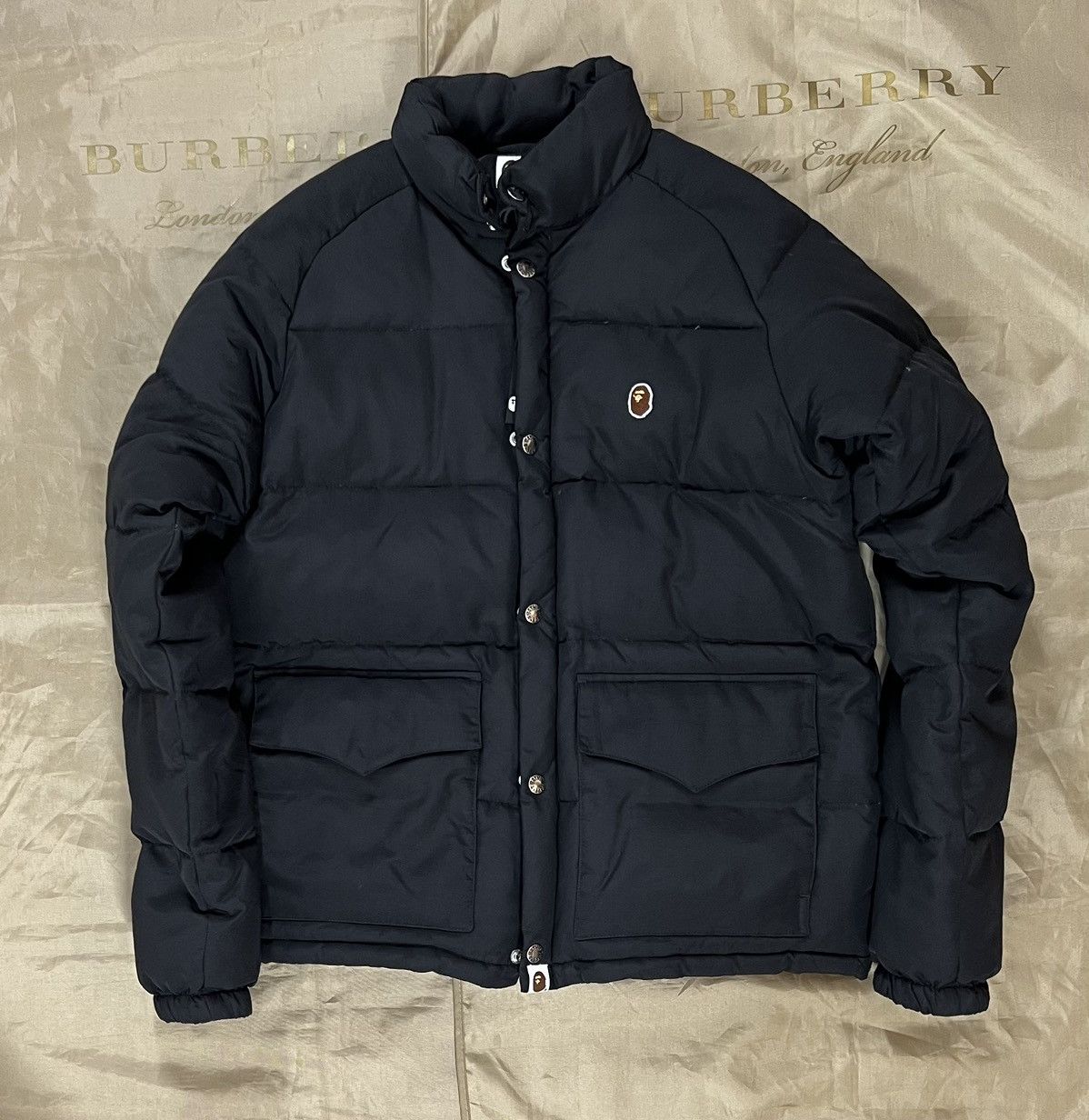 Bape happy new year light down jacket black best sale