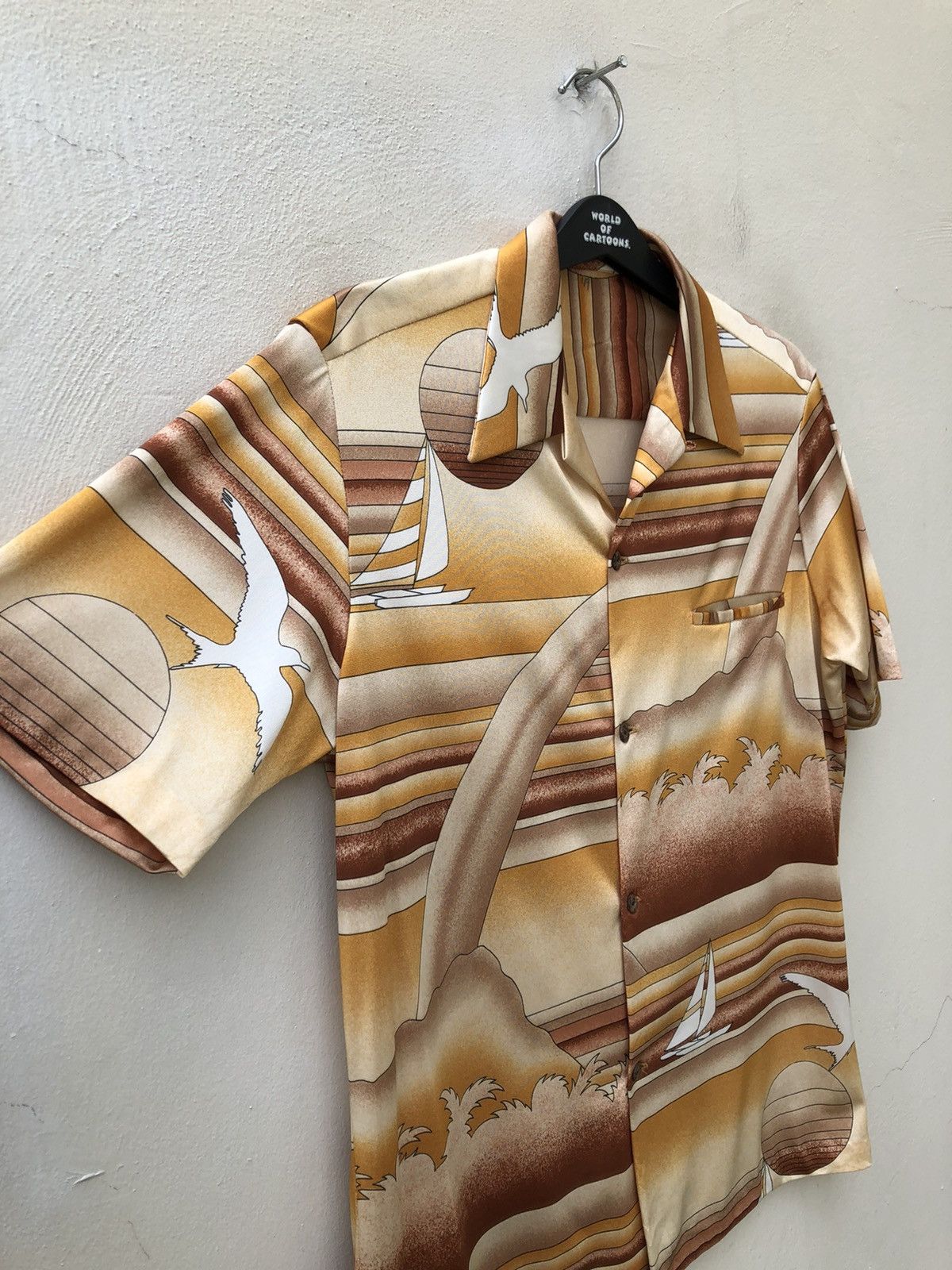 Other Vintage 70s Hawaiian Aloha Psychedelic Shirt Polyester Size US L / EU 52-54 / 3 - 9 Thumbnail