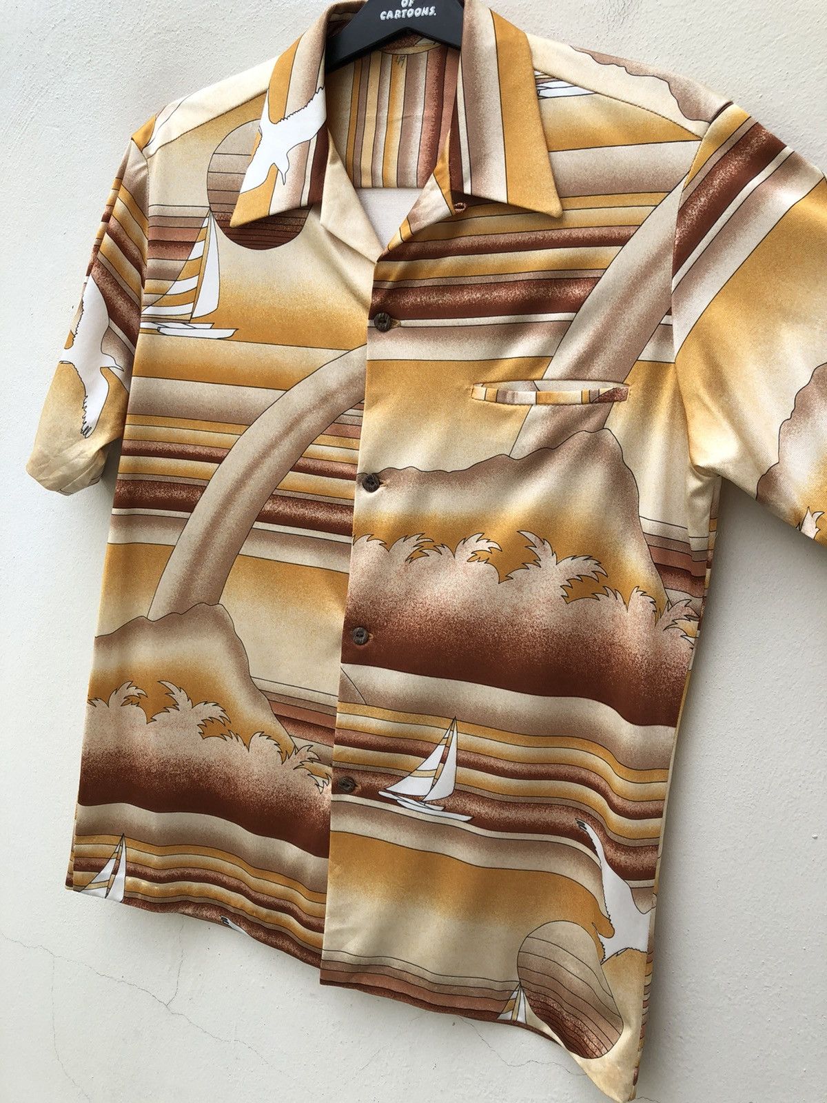 Other Vintage 70s Hawaiian Aloha Psychedelic Shirt Polyester Size US L / EU 52-54 / 3 - 7 Thumbnail