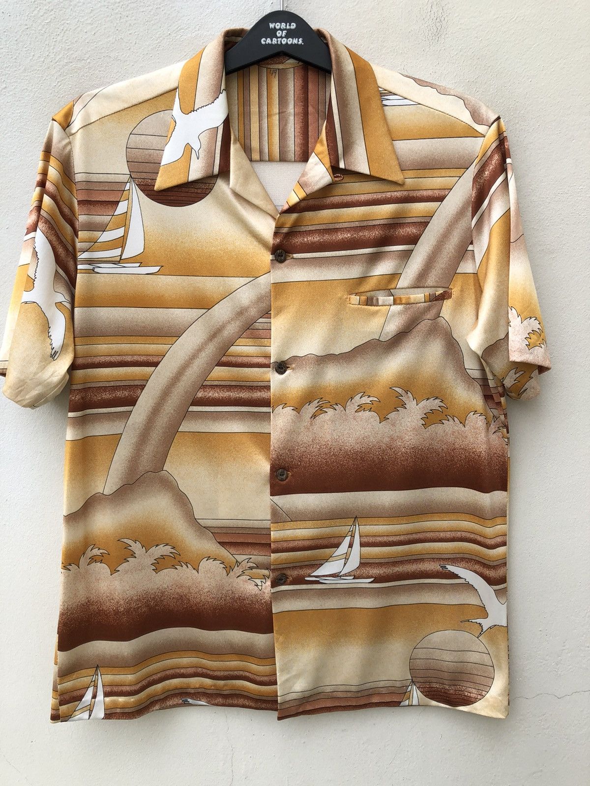 Other Vintage 70s Hawaiian Aloha Psychedelic Shirt Polyester Size US L / EU 52-54 / 3 - 2 Thumbnail