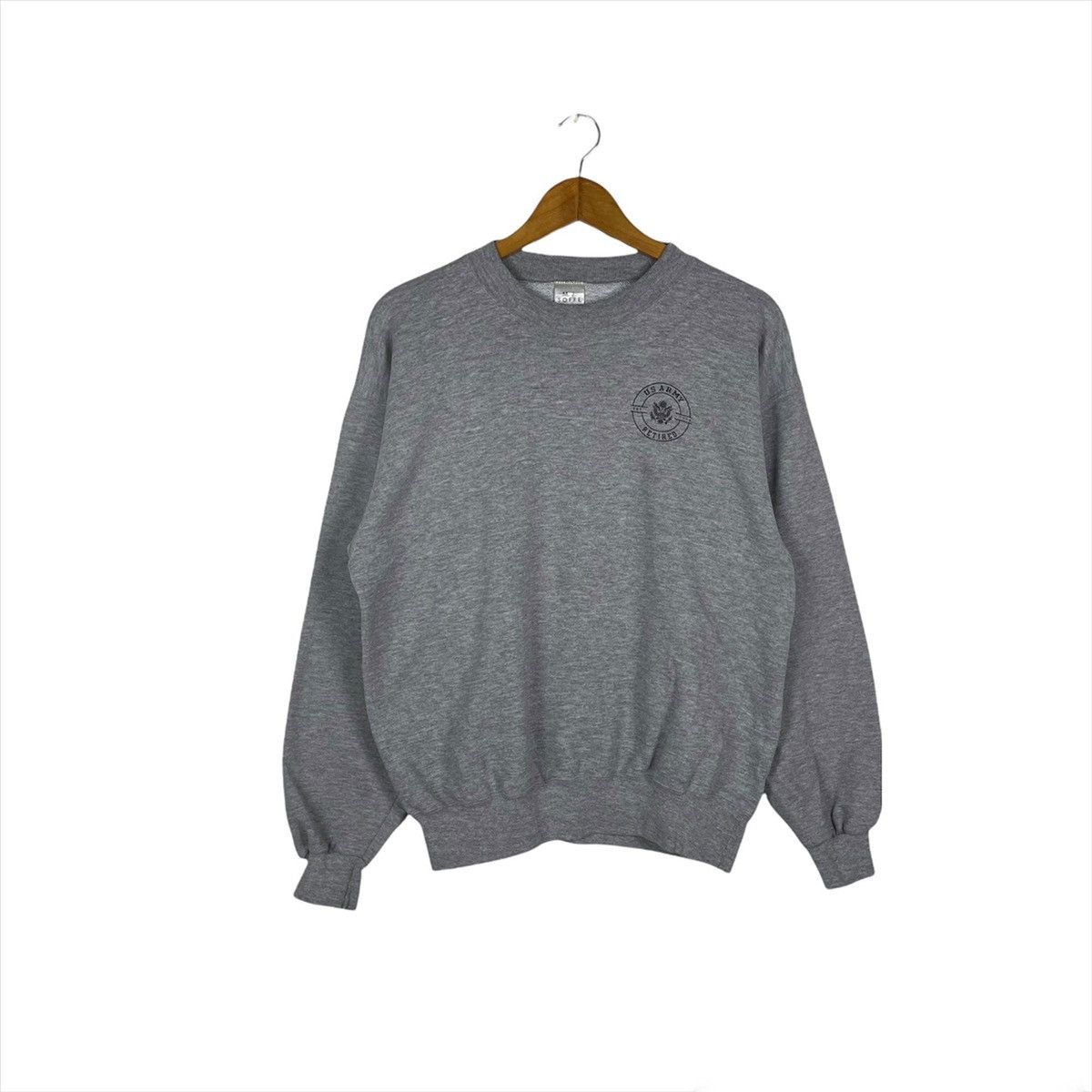 image of Made In USA x US Air Force Vintage Us Army Retired Jumper Pullover Sweatshirt in Grey (Size Large)