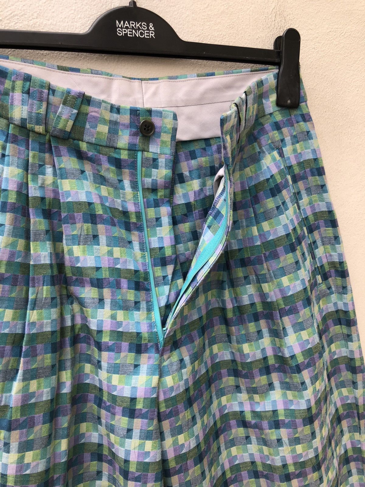 Vintage 90s Barassi Made in Japan Baggy Psychedelic Trouser Size US 28 / EU 44 - 5 Thumbnail