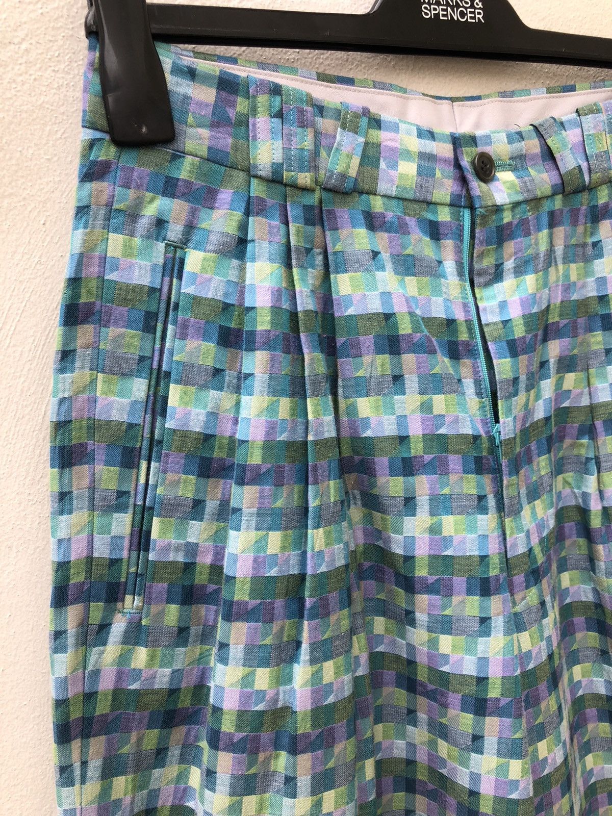Vintage 90s Barassi Made in Japan Baggy Psychedelic Trouser Size US 28 / EU 44 - 3 Thumbnail