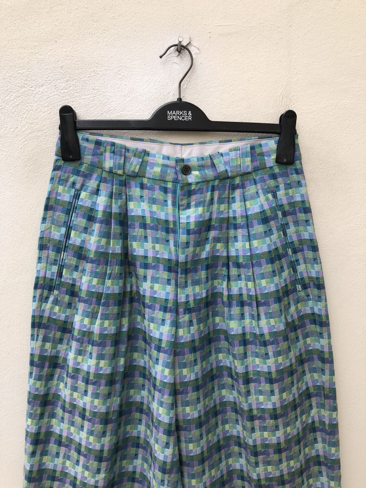 Vintage 90s Barassi Made in Japan Baggy Psychedelic Trouser Size US 28 / EU 44 - 2 Thumbnail