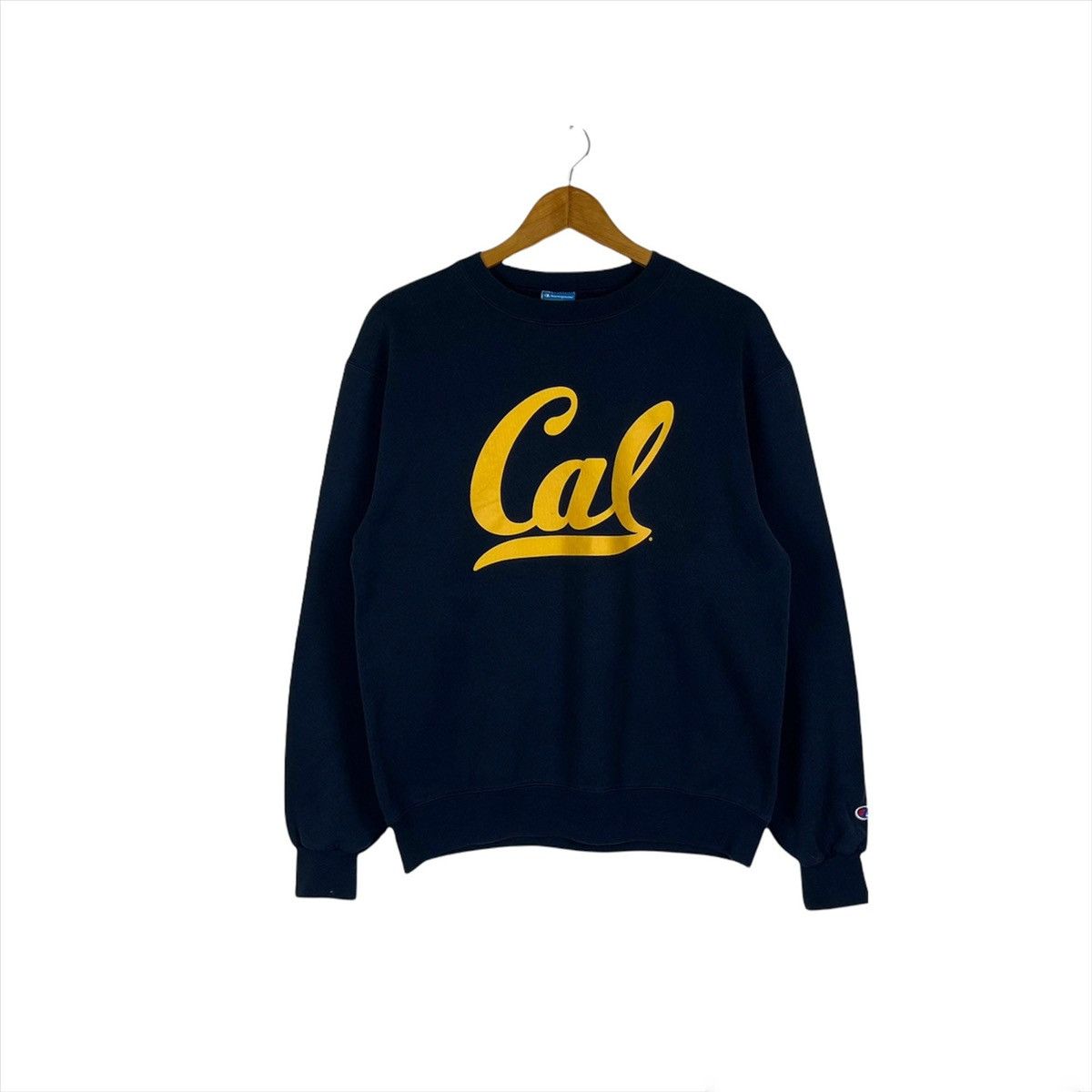 image of Champion California Big Logo Jumper Pullover in Blue Black, Men's (Size Medium)