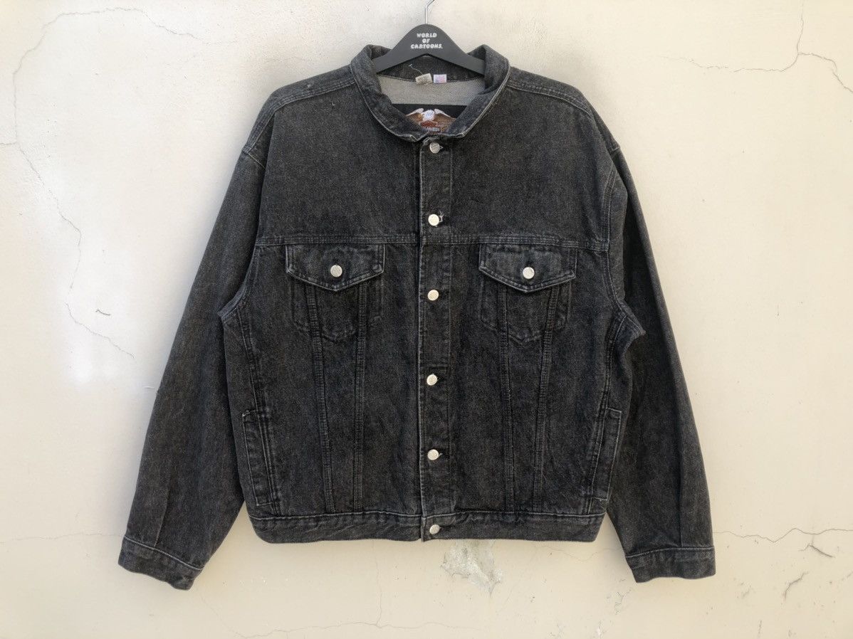 Harley Davidson Vintage 80s Harley Davidson Hybrid Leather Trucker Jacket Size US XL / EU 56 / 4 - 10 Thumbnail