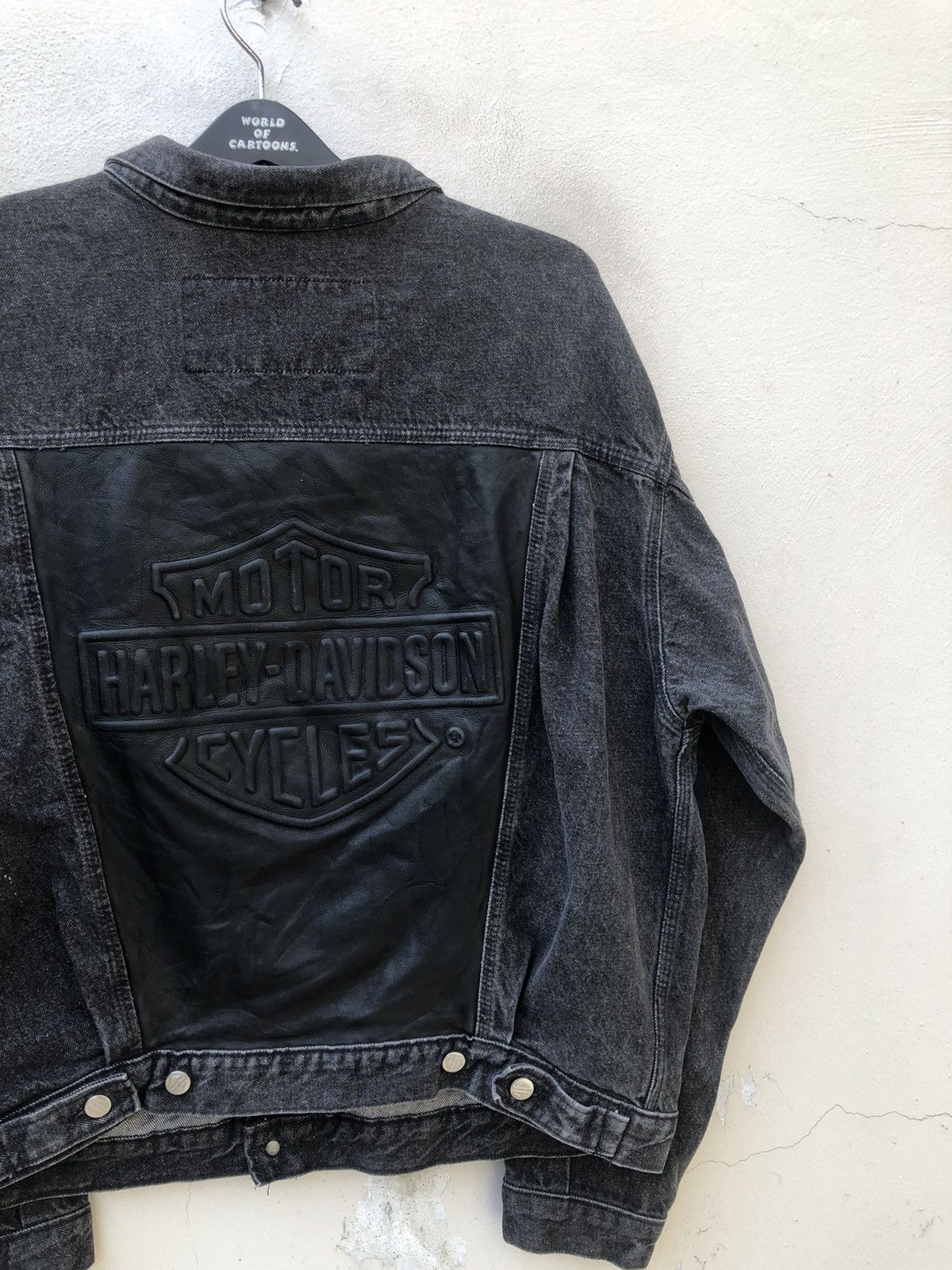 Harley Davidson Vintage 80s Harley Davidson Hybrid Leather Trucker Jacket Size US XL / EU 56 / 4 - 4 Thumbnail