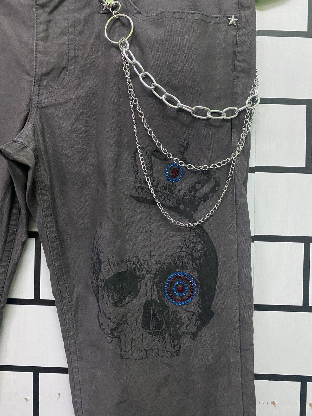 Japanese Brand × Seditionaries × Takeo Kikuchi Japanese TAKEO KIKUCHI Skull Star Stud Low Rise Pants Size US 33 - 6 Thumbnail