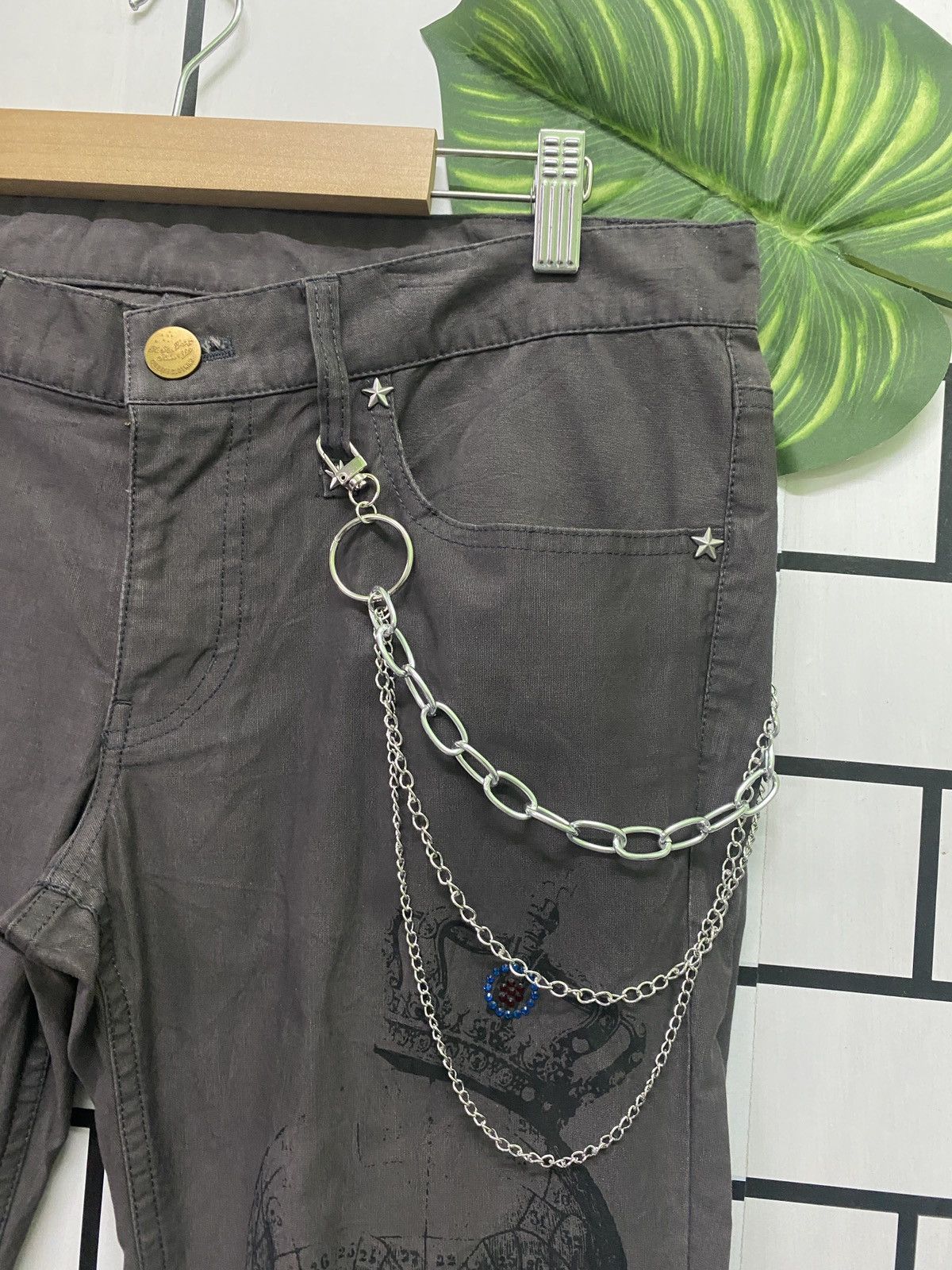 Japanese Brand × Seditionaries × Takeo Kikuchi Japanese TAKEO KIKUCHI Skull Star Stud Low Rise Pants Size US 33 - 5 Thumbnail