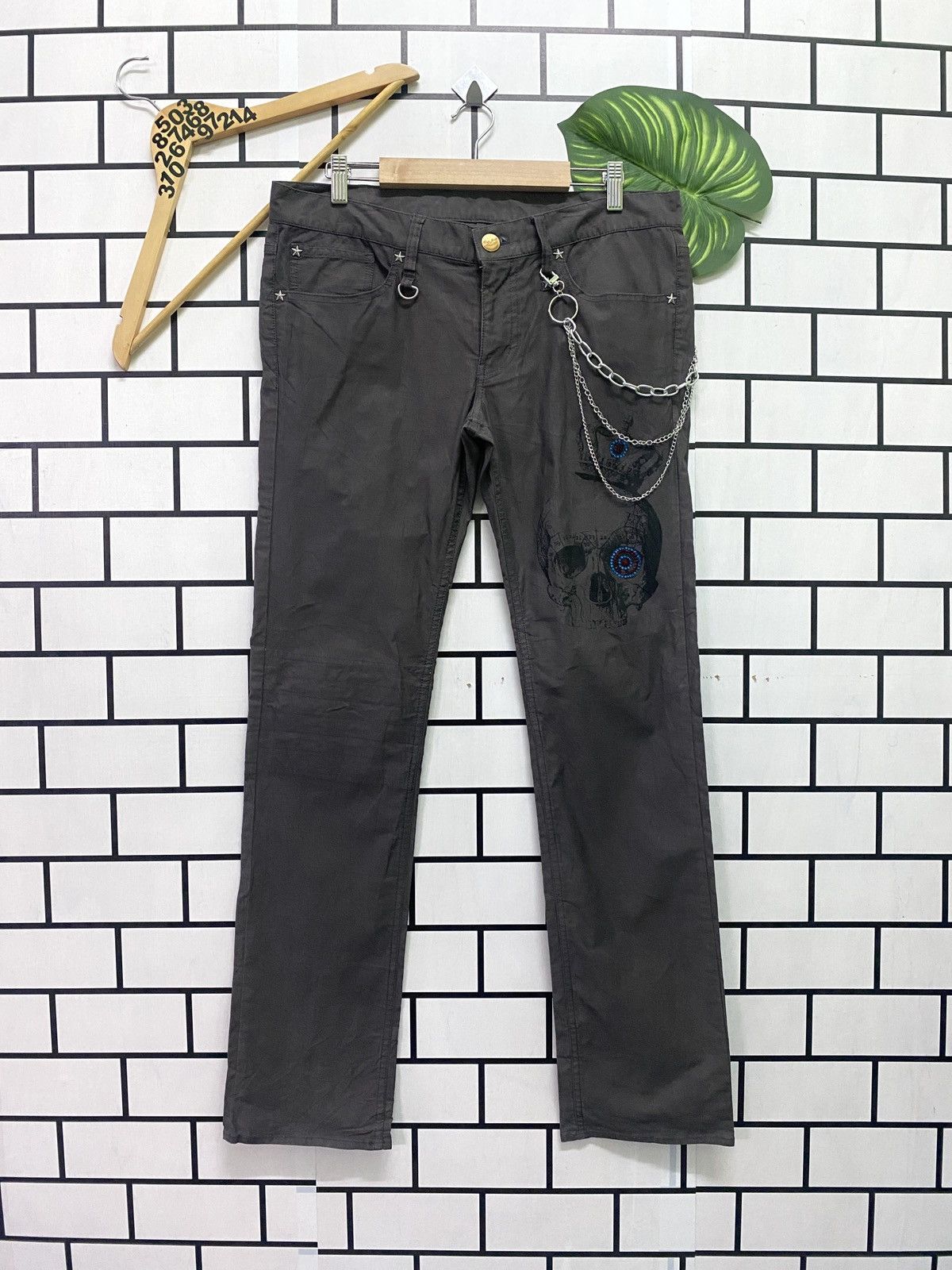 Japanese Brand × Seditionaries × Takeo Kikuchi Japanese TAKEO KIKUCHI Skull Star Stud Low Rise Pants Size US 33 - 1 Thumbnail