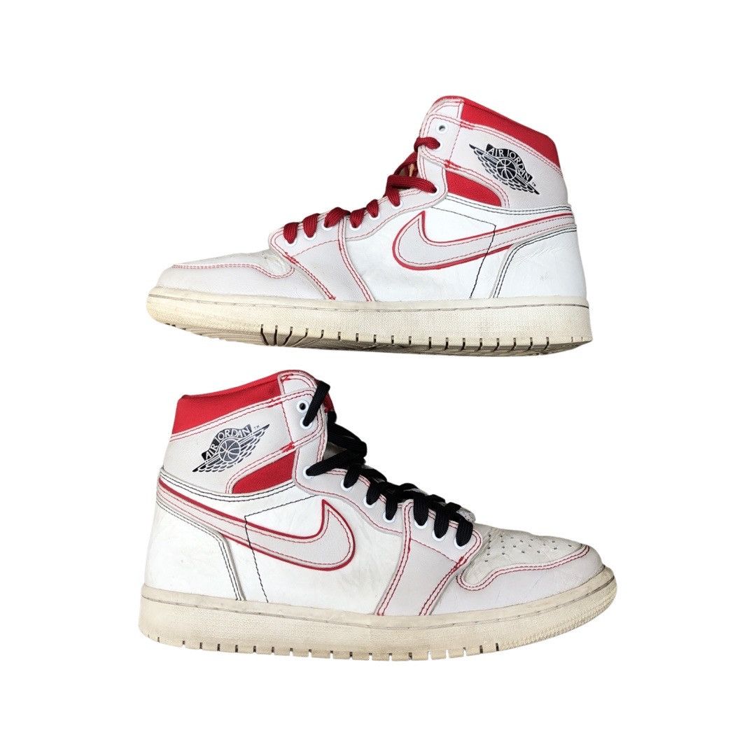 Jordan Brand × Nike RARE 2018 Nike Air Jordan 1 Retro High OG Phantom Gym Red Size US 9 / EU 42 - 3 Thumbnail