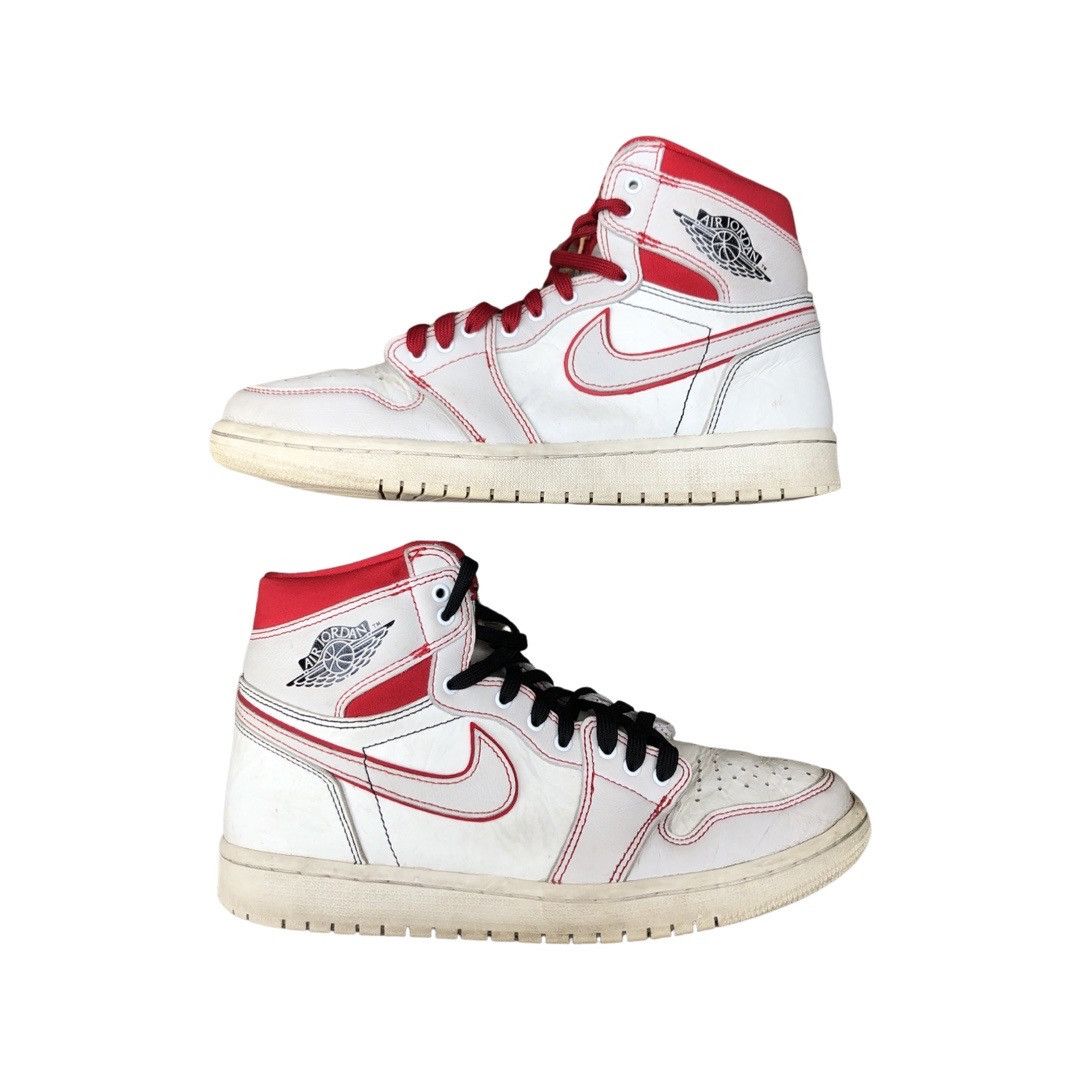 Jordan Brand × Nike RARE 2018 Nike Air Jordan 1 Retro High OG Phantom Gym Red Size US 9 / EU 42 - 12 Thumbnail