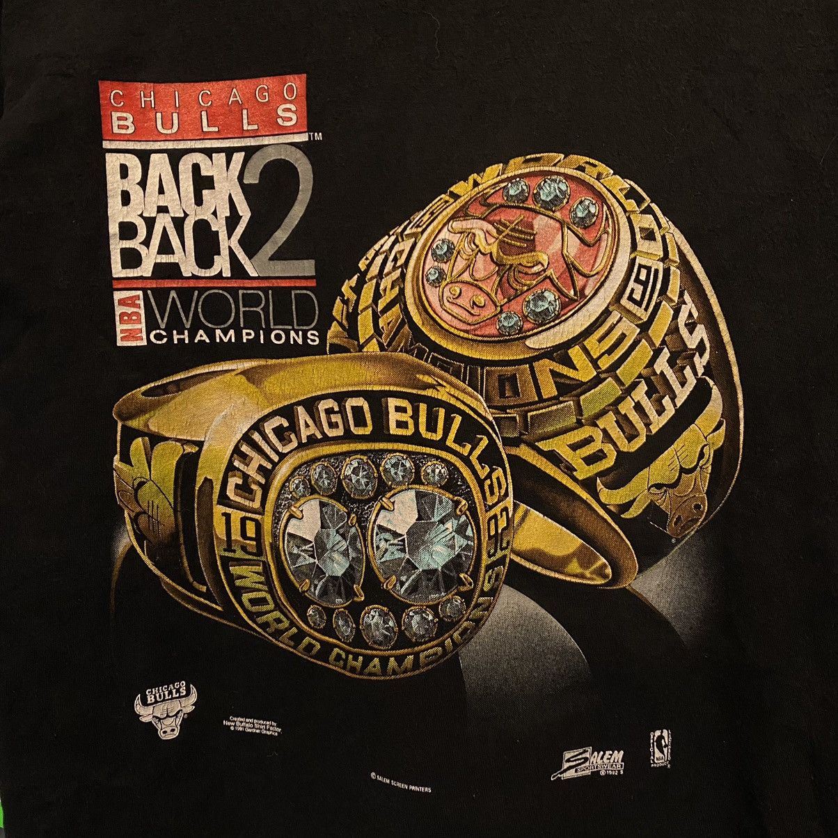 NBA × Vintage ‘90s Vintage NBA Bulls Championship Rings Faded Tee Size US L / EU 52-54 / 3 - 5 Thumbnail