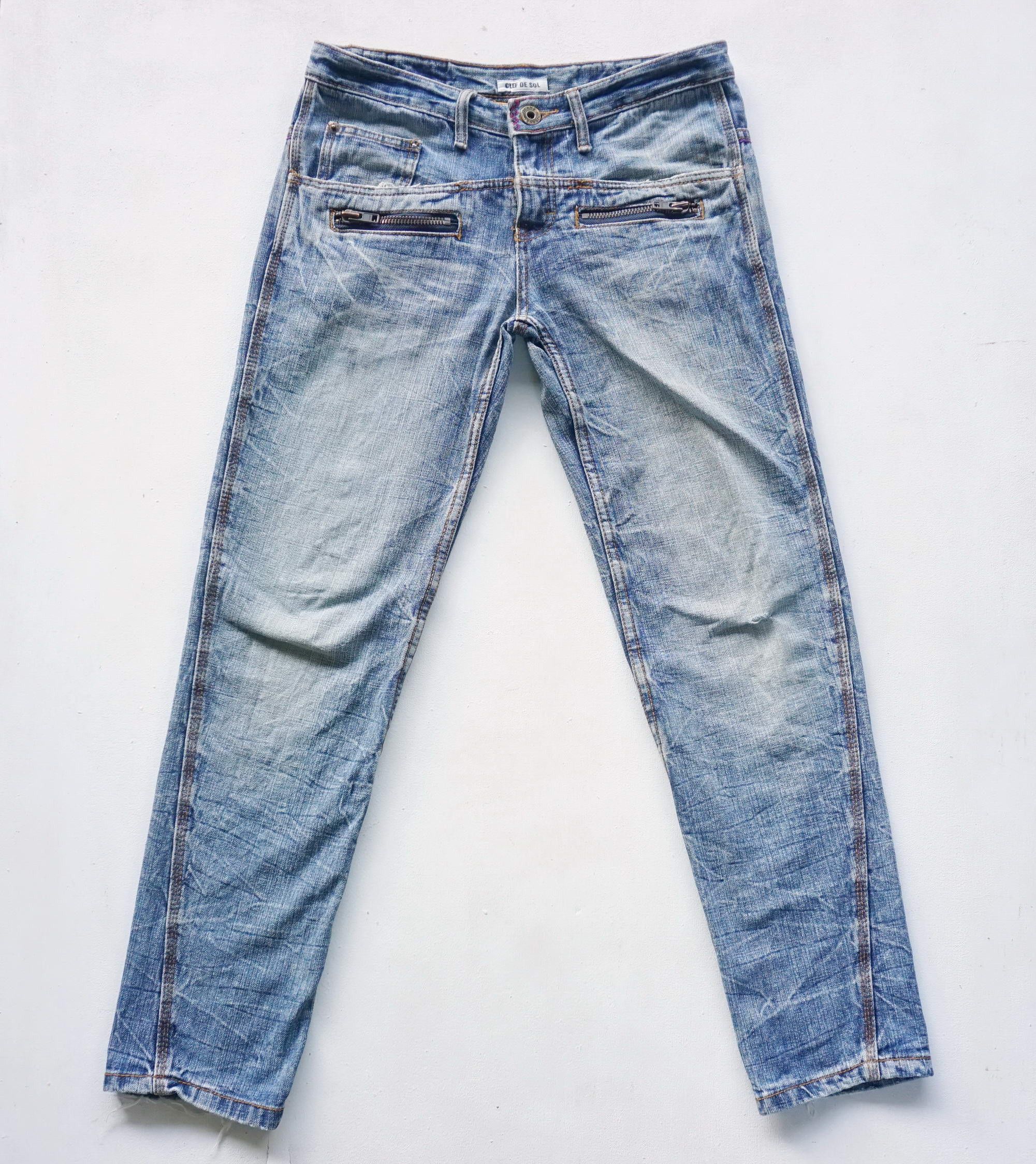 Japanese Brand CLEF DE SOL Multi-Pockets Jeans Size 30" / US 8 / IT 44 - 1 Thumbnail
