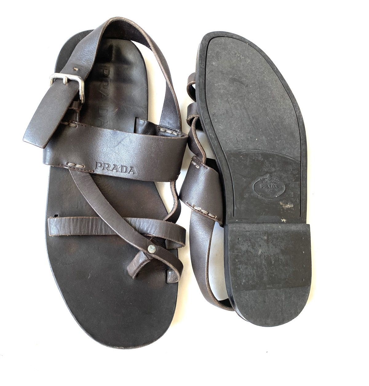 Prada Prada Leather Straps Sandel Size US 10 / EU 43 - 2 Thumbnail