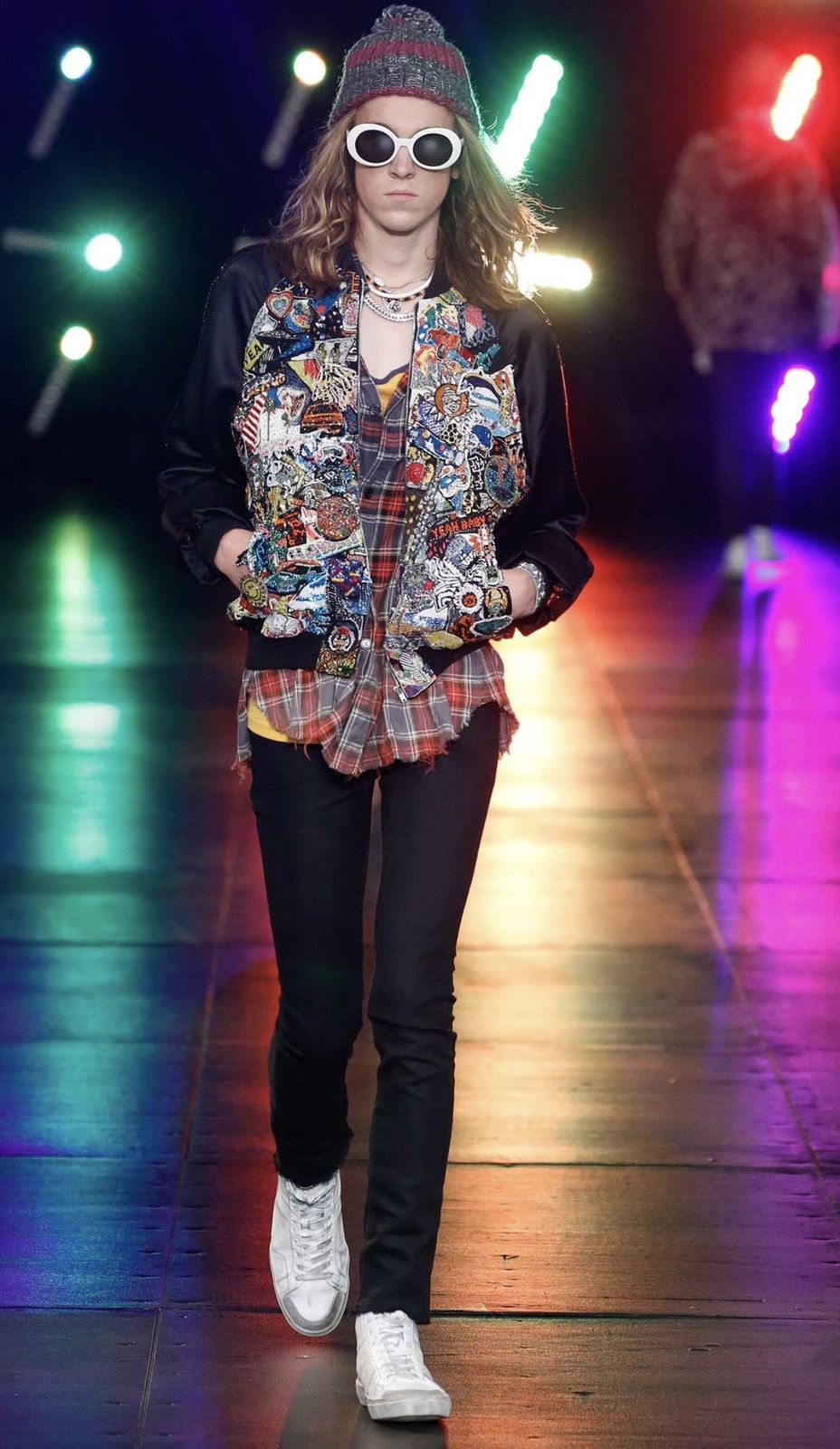 image of Myth Saint Laurent Paris Ss16 Sequin Souvenir Jacket in Black, Men's (Size Medium)